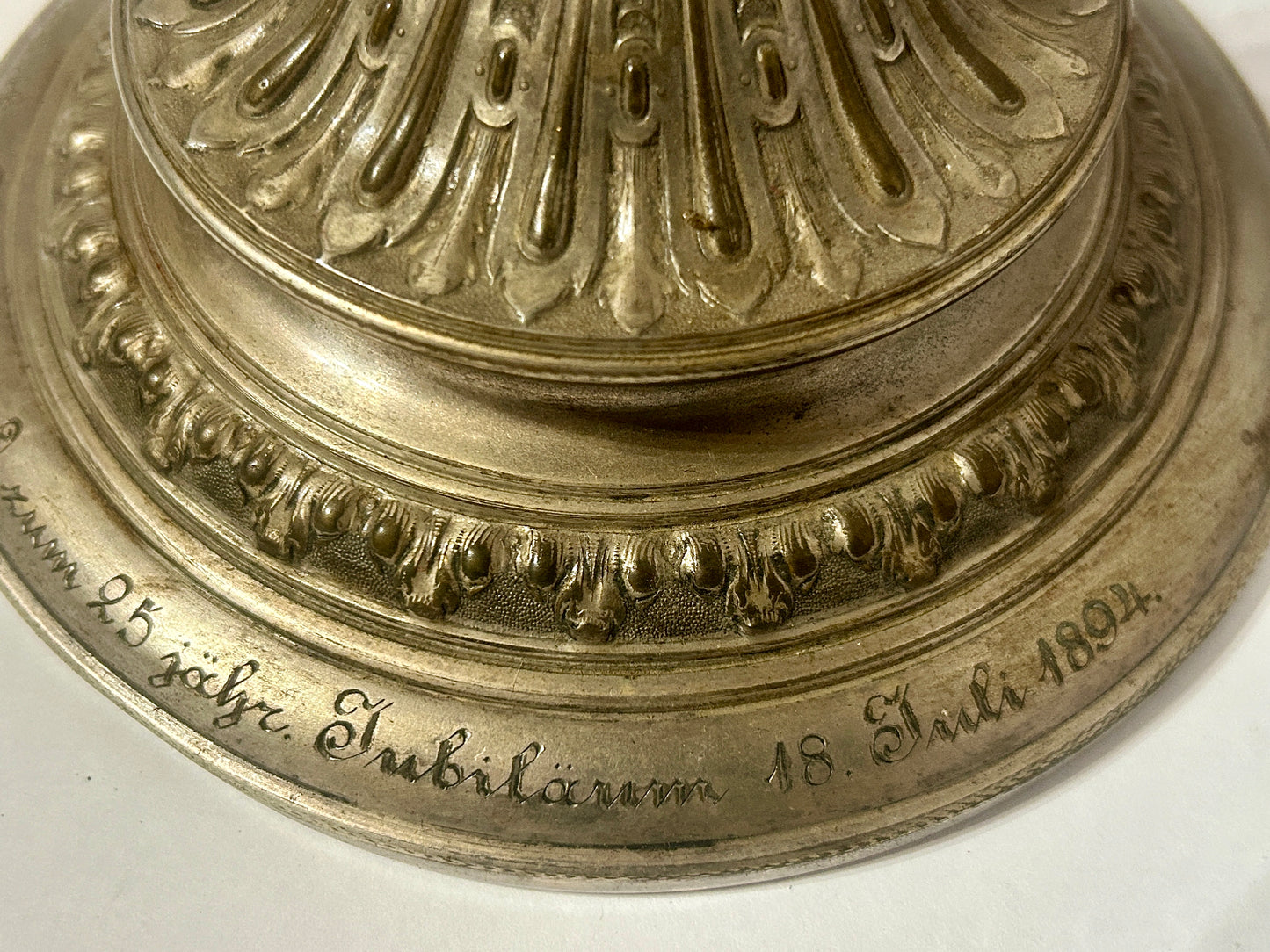 HORN FANCY MOUNTED COMMEMORATIVE  PIECE DATED 1894