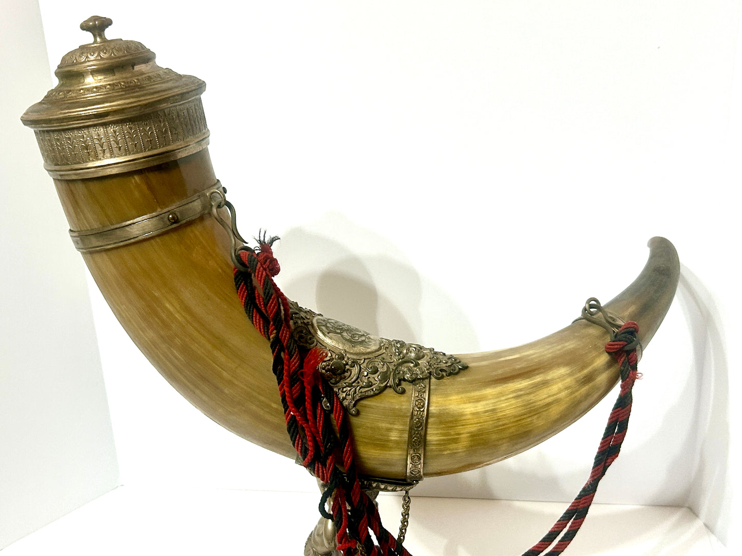 HORN FANCY MOUNTED COMMEMORATIVE  PIECE DATED 1894