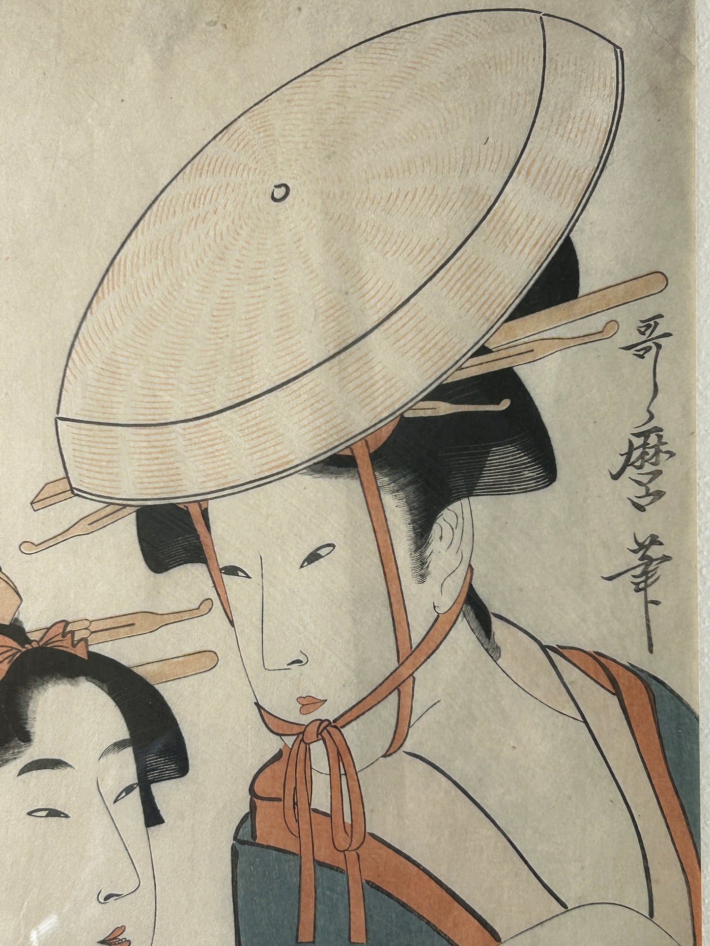 KITAGAWA UTAMARO 1753-1806 JAPANESE WOODBLOCK PRINT OF "GEISHA"