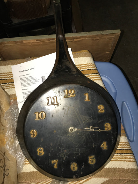 ANTIQUE ANHEUSER BUSCH PAN SHAPE ADVERTISING CLOCK