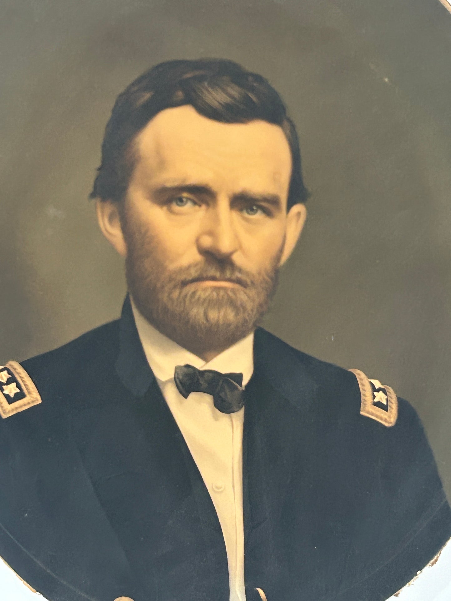 U. S. GRANT 1866 COLOR CHROMOLITHOGRAPH ON CANVAS