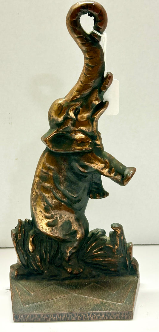ELEPHANT ON HIND LEGS  COPPER PLATED ANTIQUE DOORSTOP