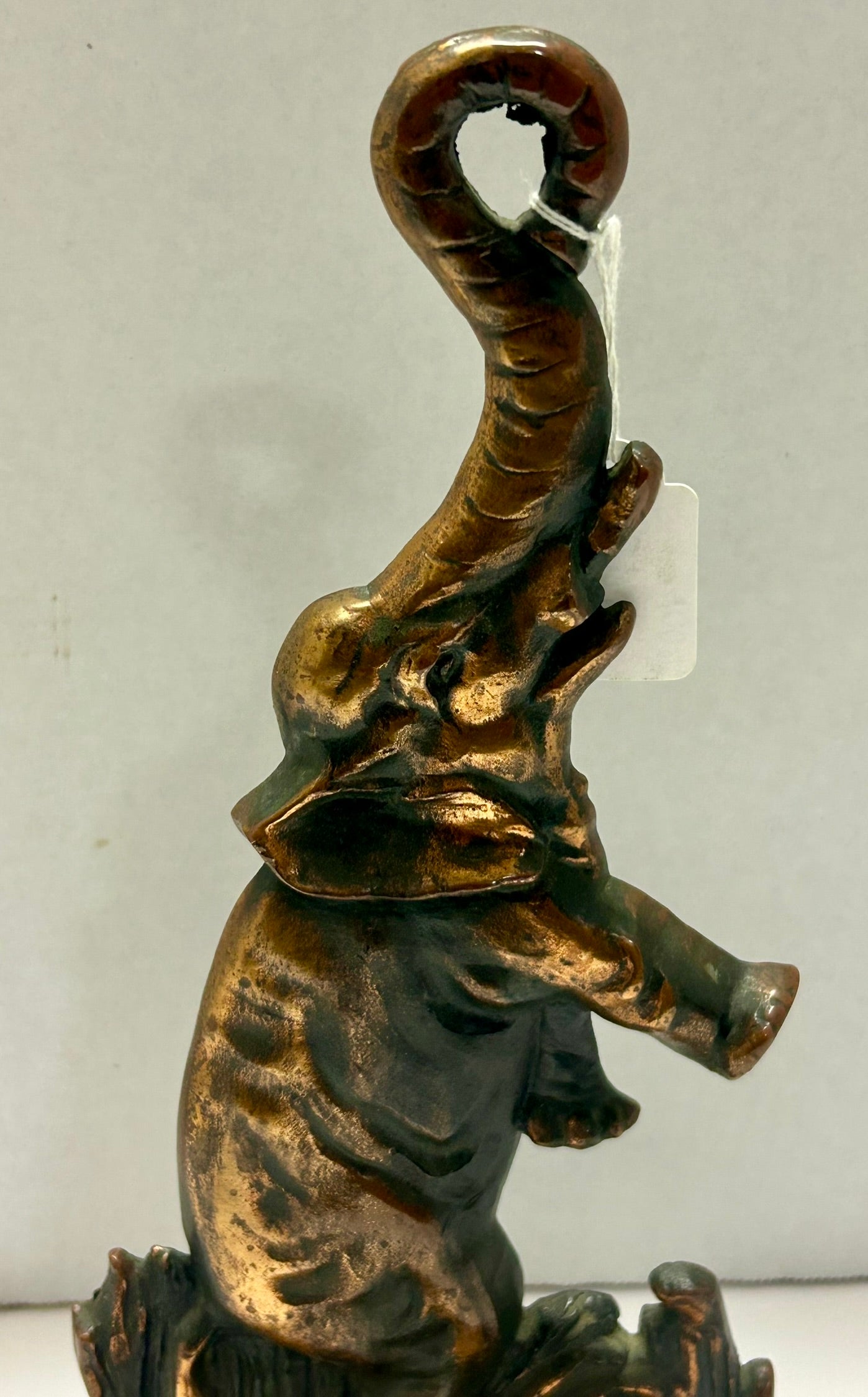 ELEPHANT ON HIND LEGS  COPPER PLATED ANTIQUE DOORSTOP