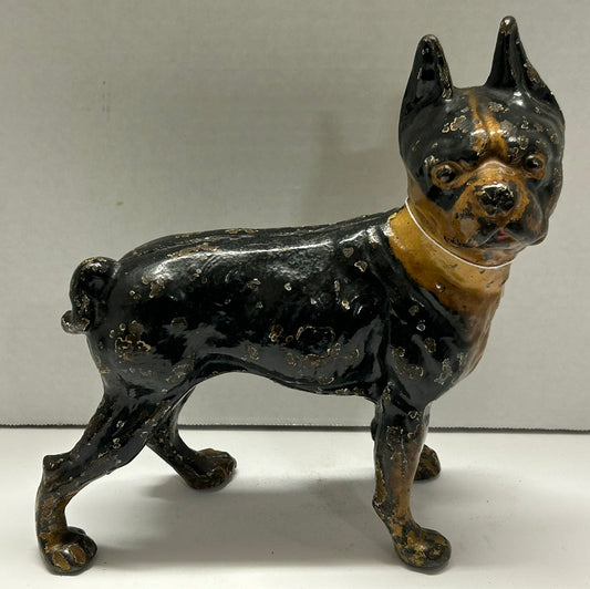 CAST IRON BOSTON TERRIER ANTIQUE DOORSTOP