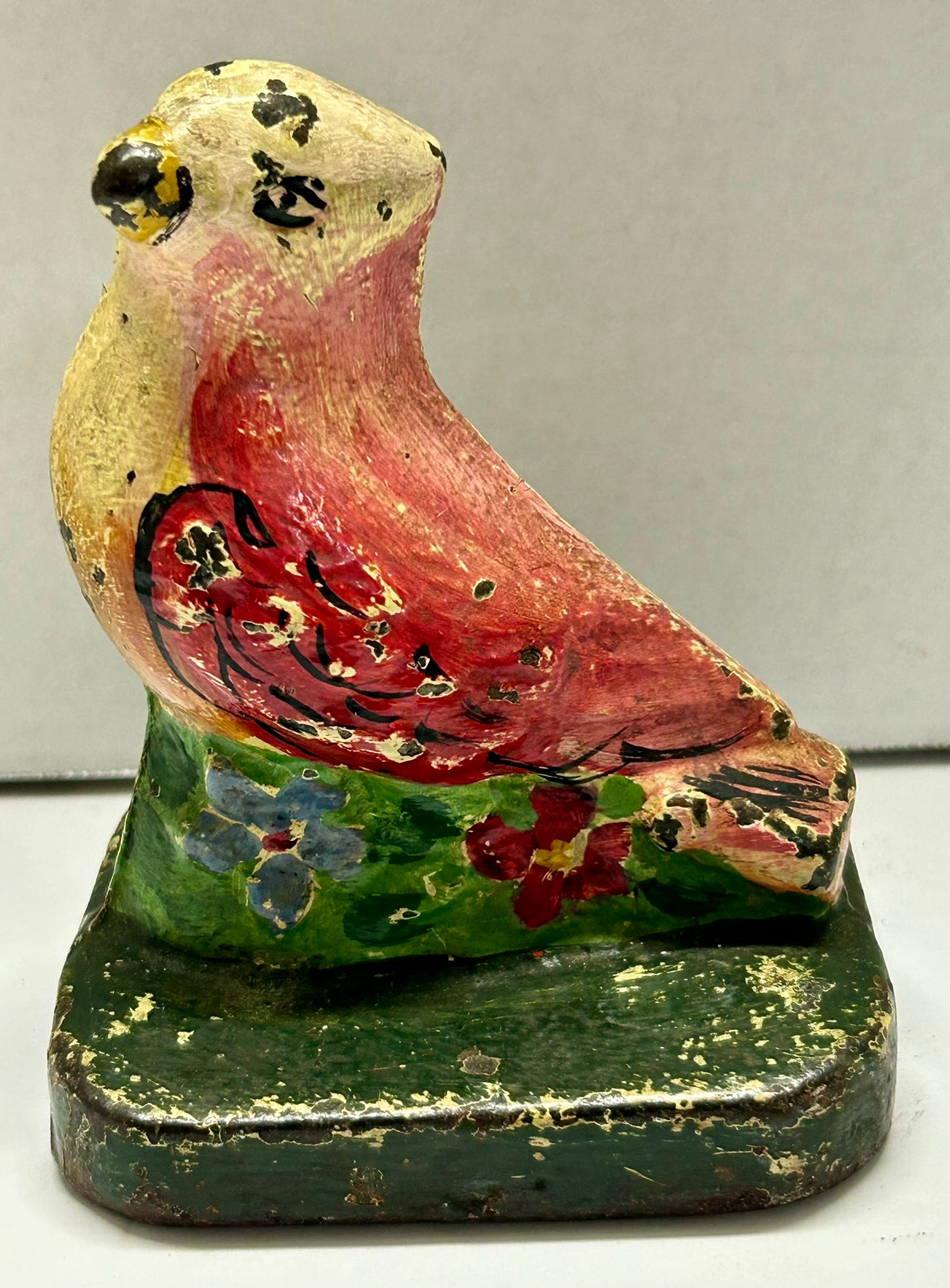 ANTIQUE CAST IRON DOORSTOP OF FULL FIGURE BIRD