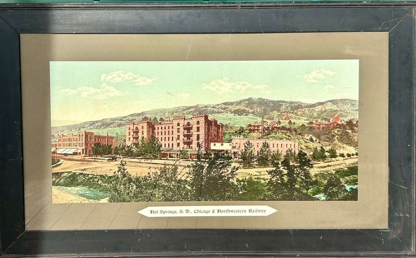 HOT SPRINGS SOUTH DAKOTA CHICAGO AND NORTHWESTERN RAILROAD DEPOT SIGN