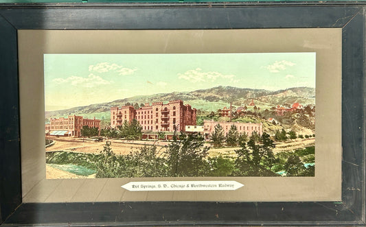 HOT SPRINGS SOUTH DAKOTA CHICAGO AND NORTHWESTERN RAILROAD DEPOT SIGN