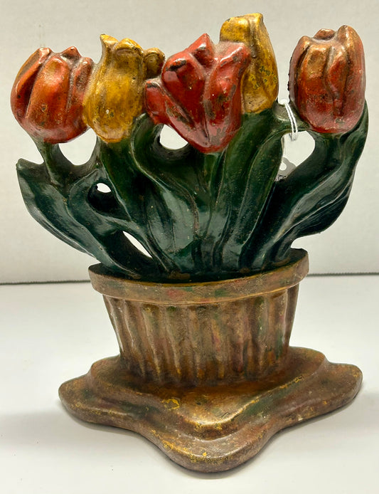 CAST IRON TULIP BASKET DOOR STOP