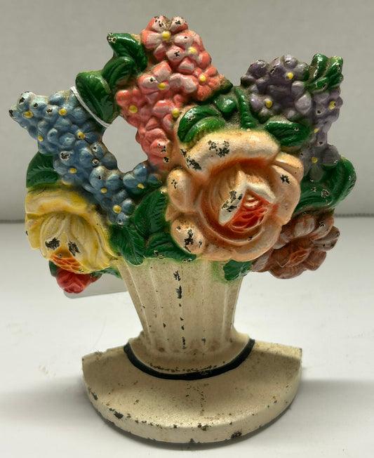 CAST IRON FLORAL DOOR STOP