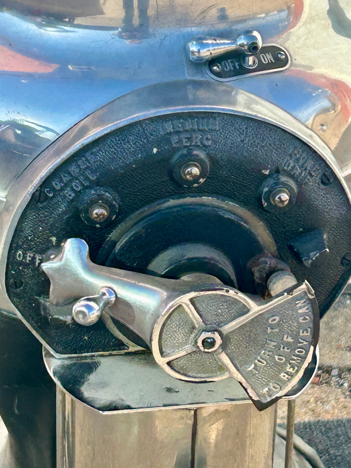 FIGURAL COFFEE GRINDER BY AMERICAN DUPLEX SHAPED LIKE COFFEE POT
