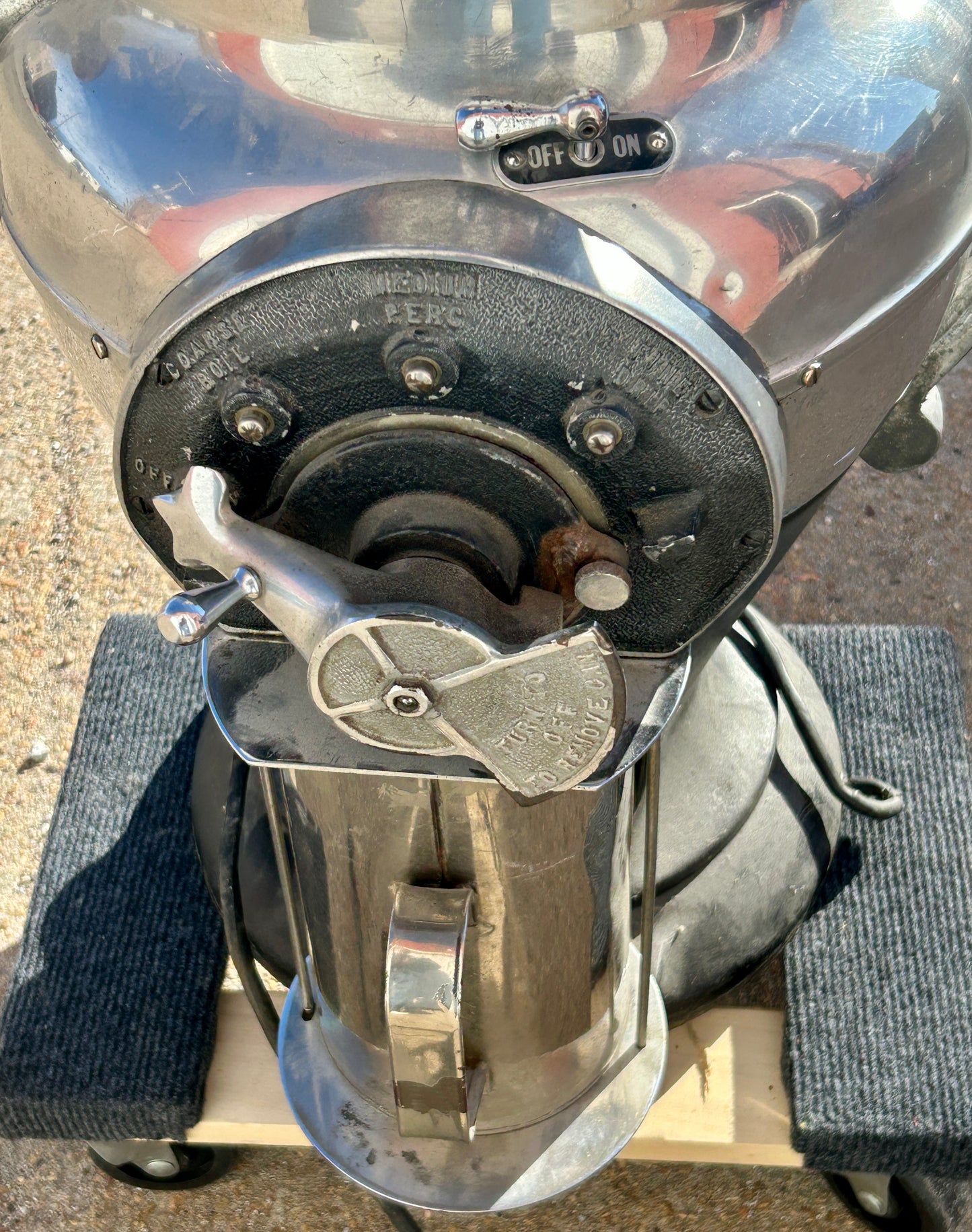 FIGURAL COFFEE GRINDER BY AMERICAN DUPLEX SHAPED LIKE COFFEE POT