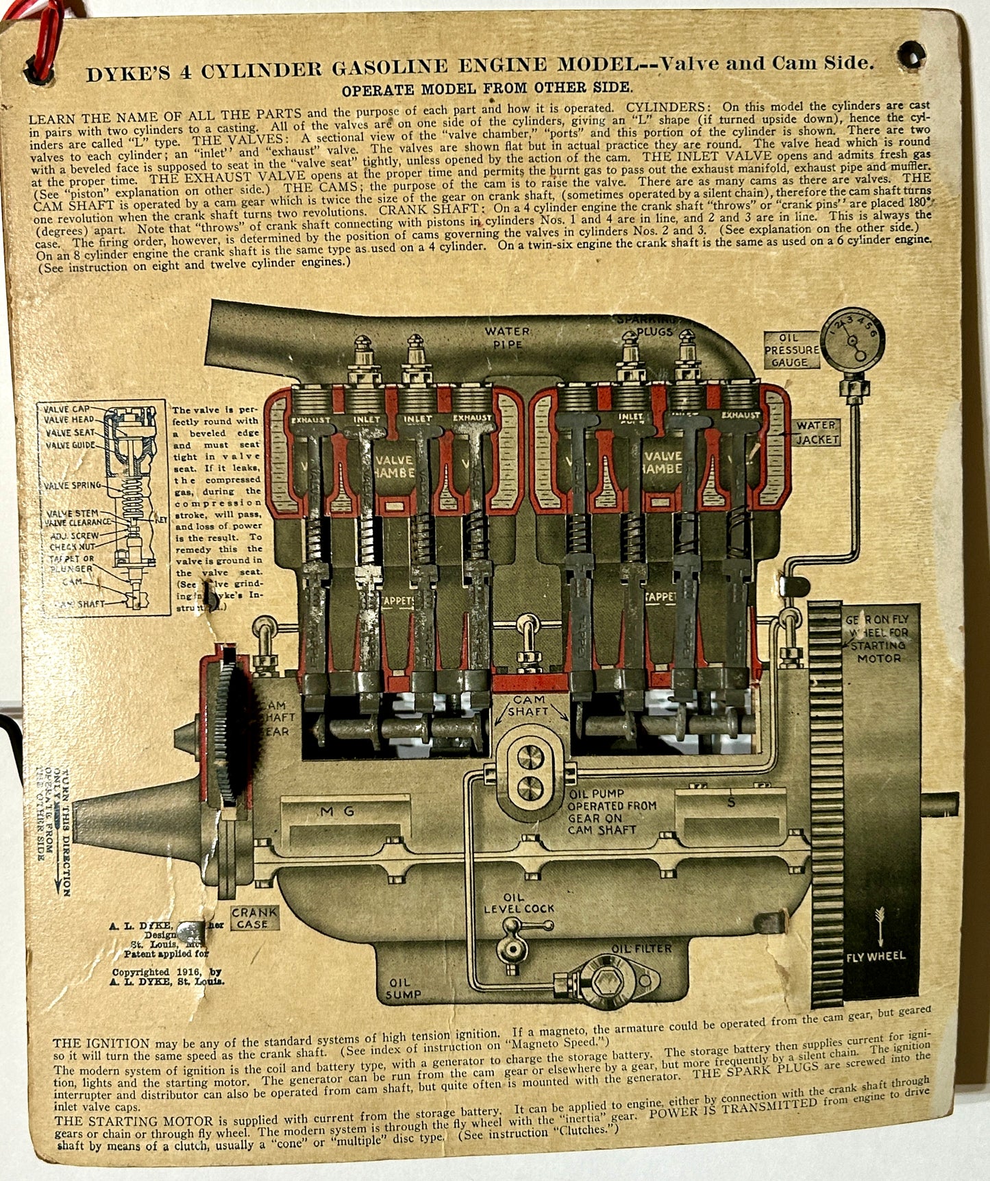 DYKE'S WORKING MODELS OF GASOLINE ENGINES PAT. 1909 AND 1916