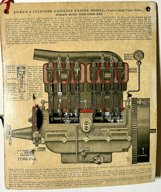 DYKE'S WORKING MODELS OF GASOLINE ENGINES PAT. 1909 AND 1916