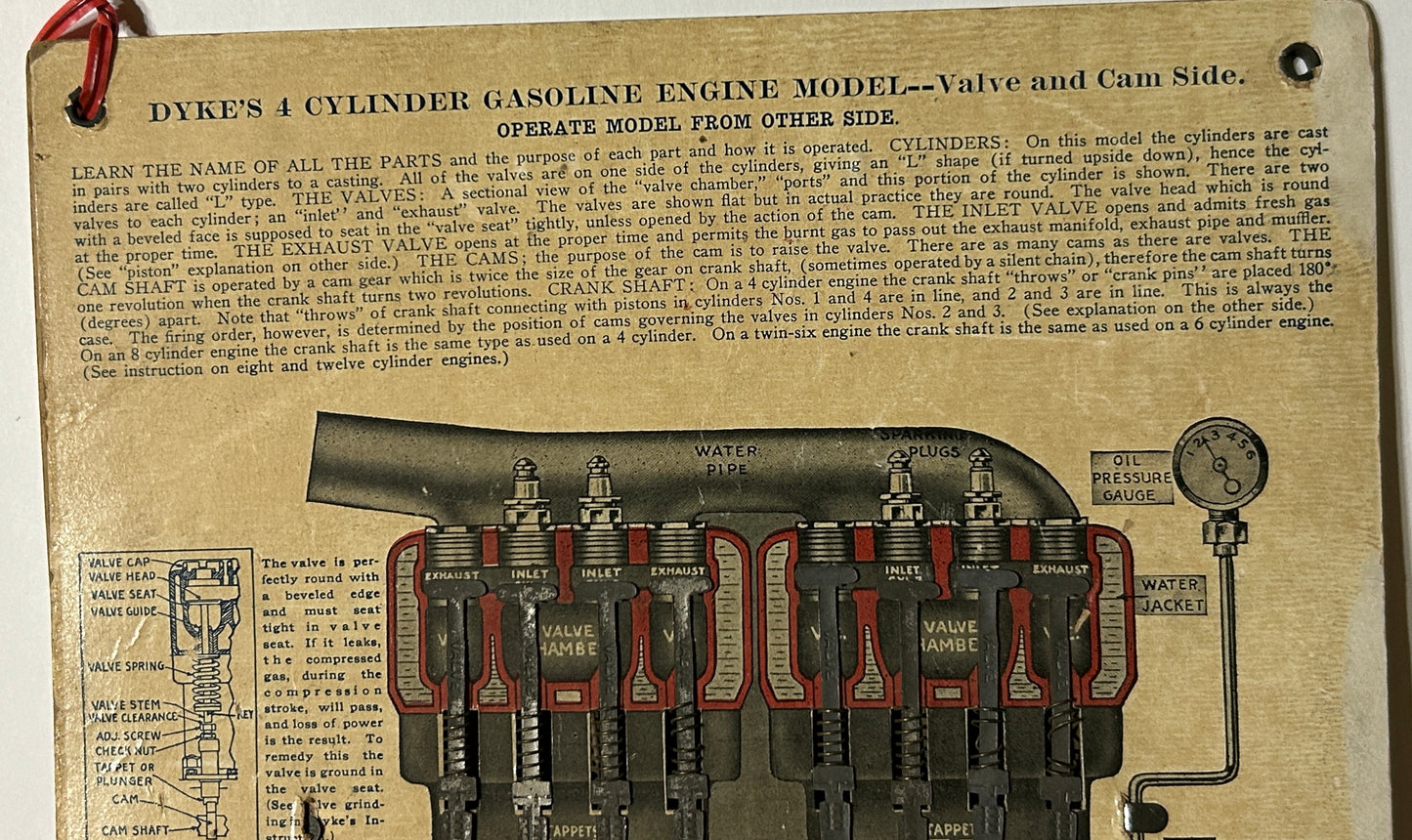 DYKE'S WORKING MODELS OF GASOLINE ENGINES PAT. 1909 AND 1916