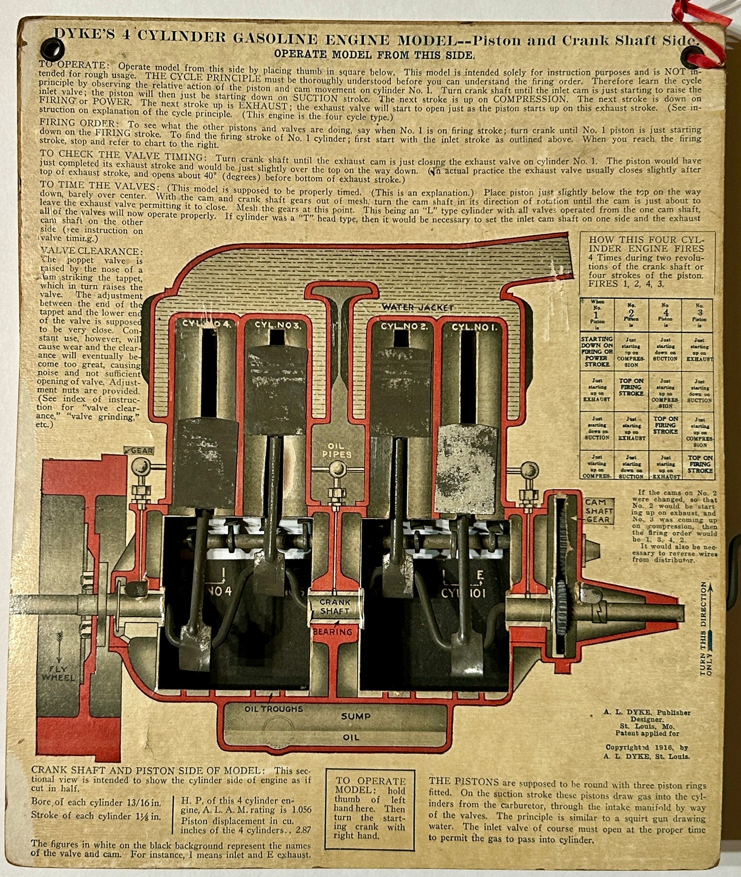 DYKE'S WORKING MODELS OF GASOLINE ENGINES PAT. 1909 AND 1916