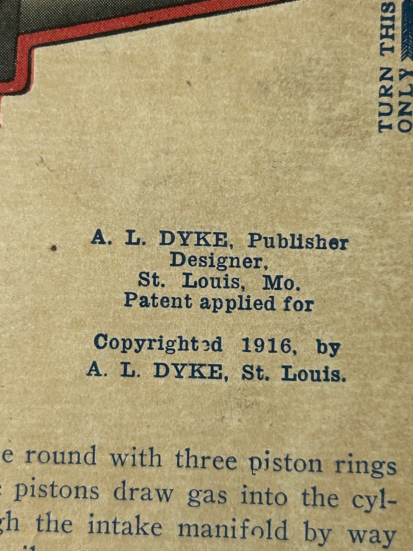 DYKE'S WORKING MODELS OF GASOLINE ENGINES PAT. 1909 AND 1916