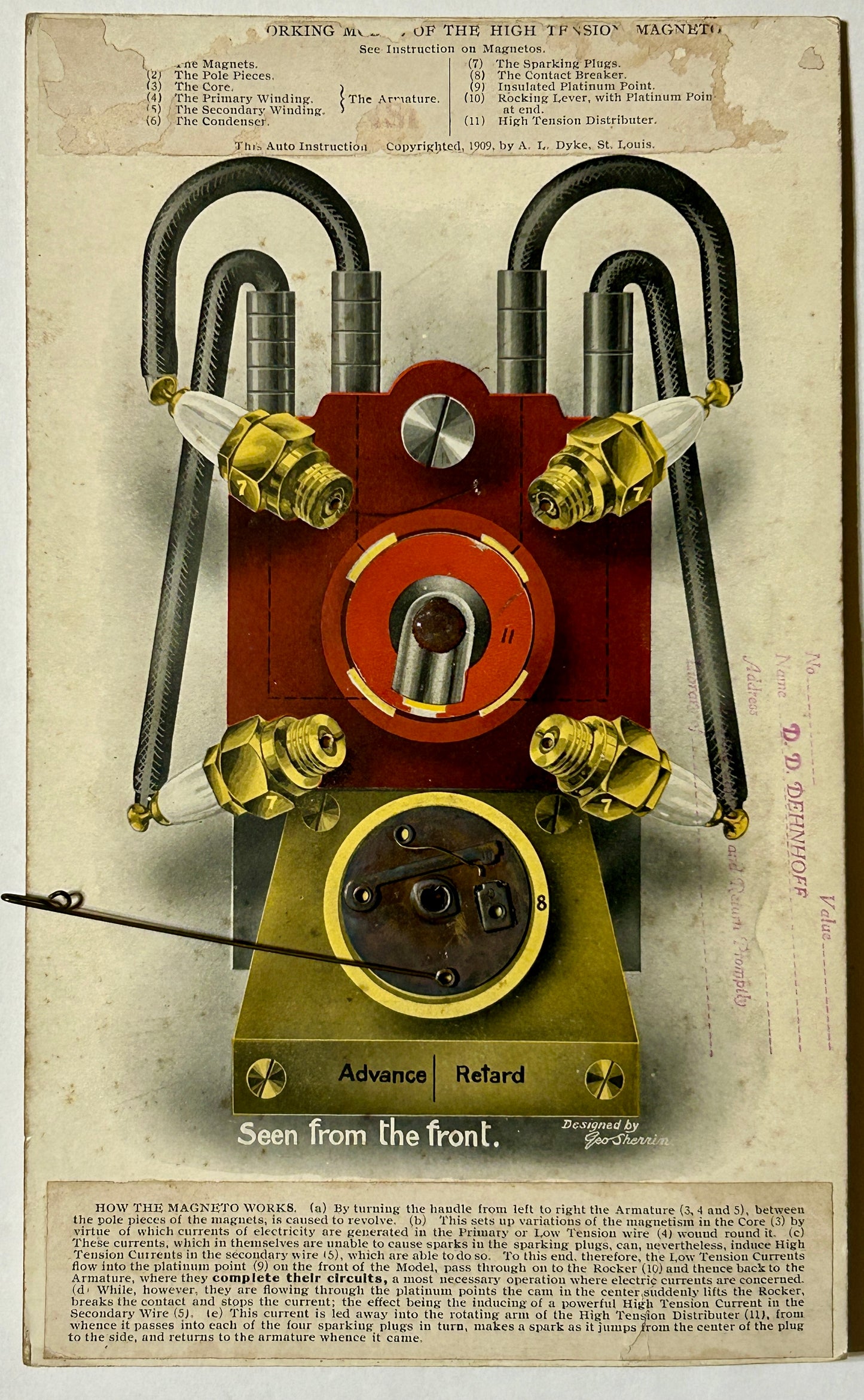 DYKE'S WORKING MODELS OF GASOLINE ENGINES PAT. 1909 AND 1916