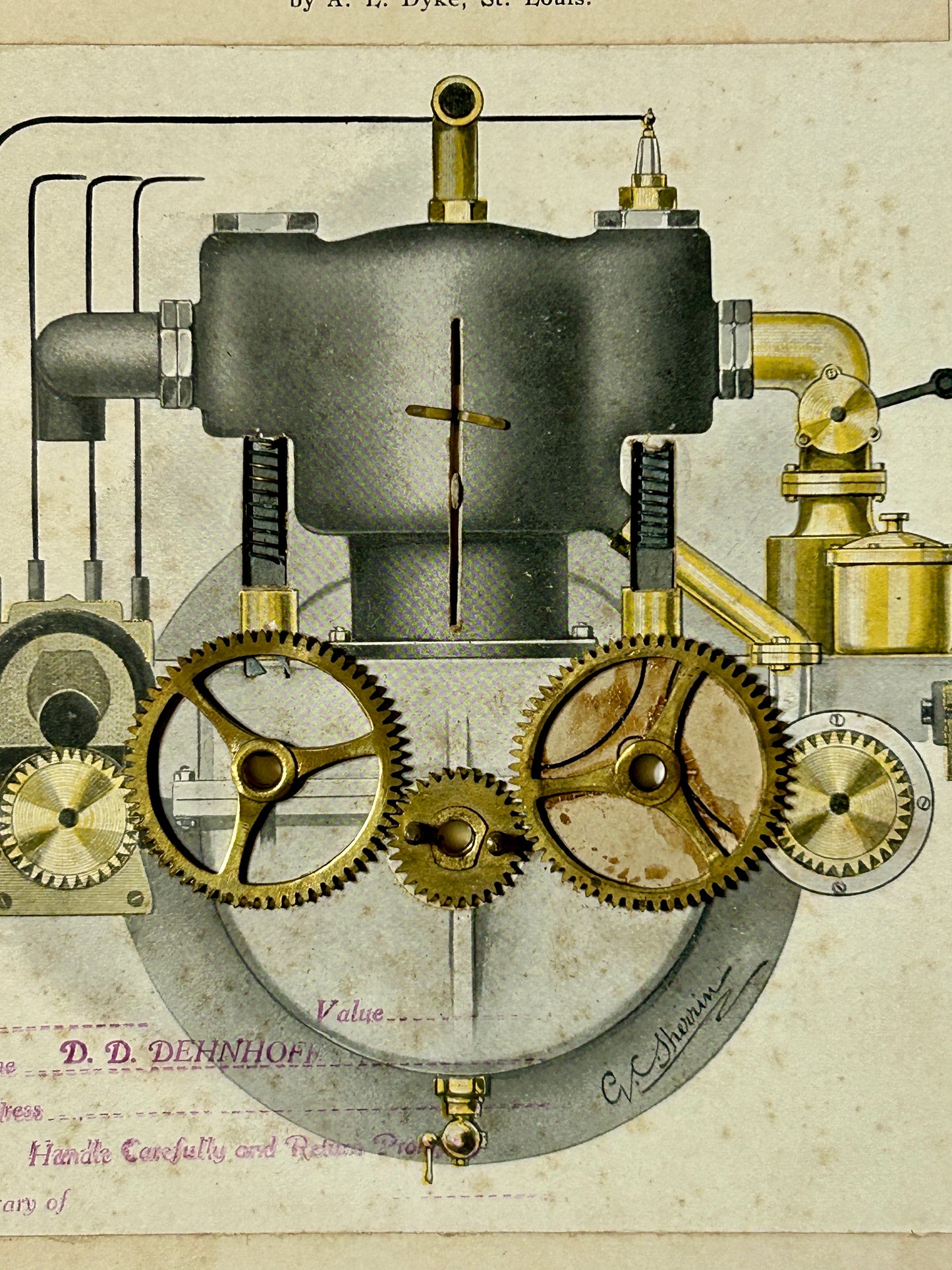 DYKE'S WORKING MODELS OF GASOLINE ENGINES PAT. 1909 AND 1916
