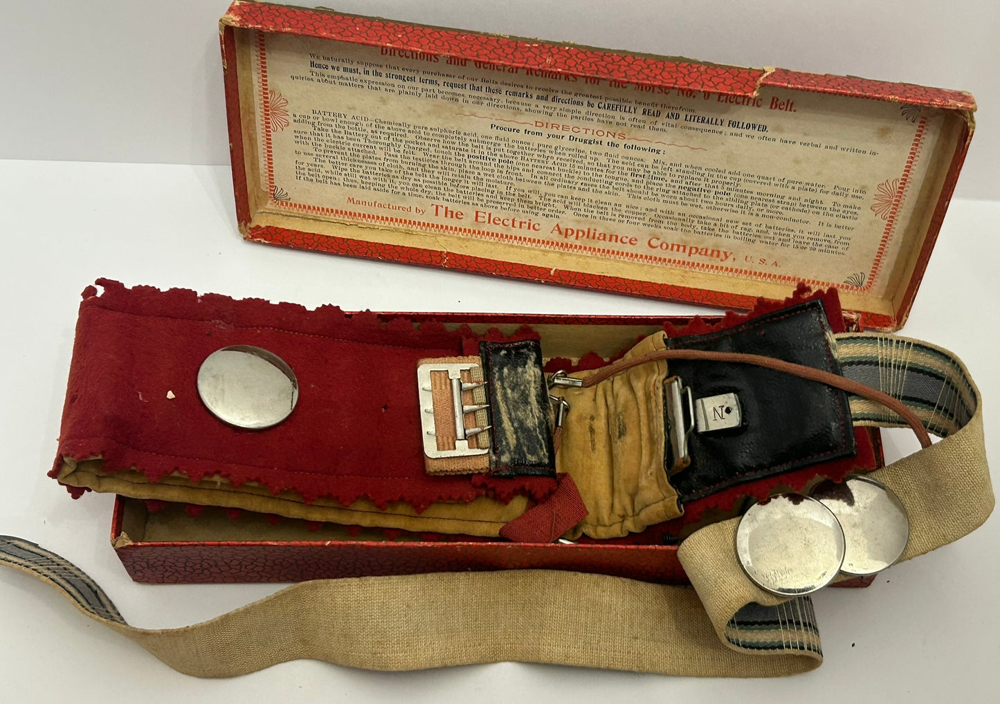 MORSE ELECTRIC BELT WITH ORIGINAL BOX AND INSTRUCTIONS