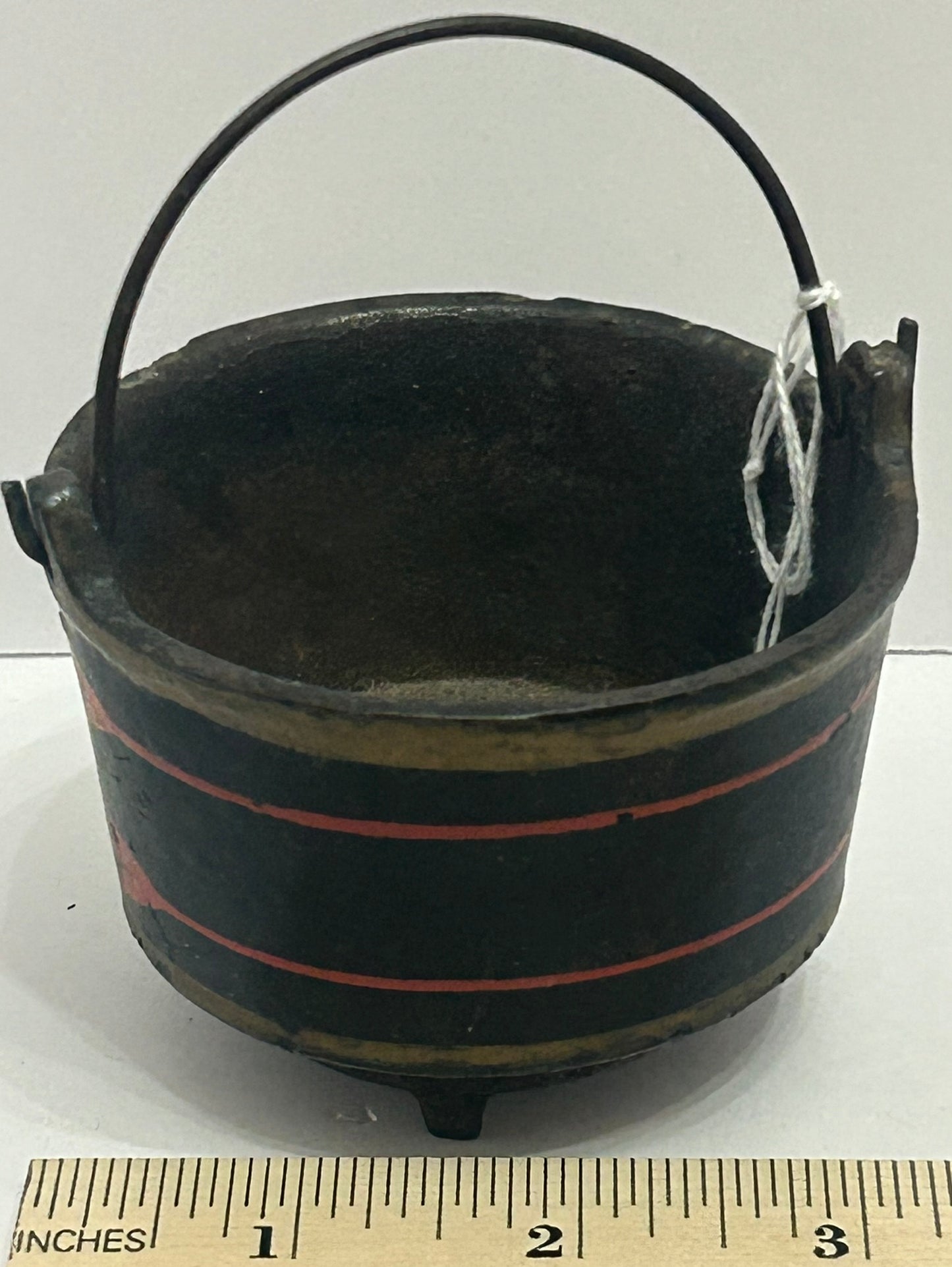ANTIQUE MINI DECORATED IRON KETTLE