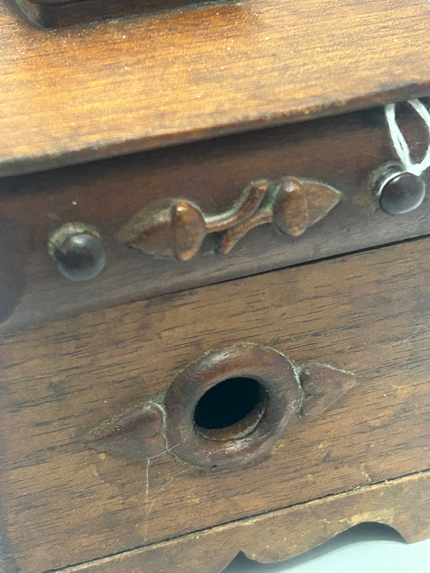 WOODEN FOLK ART ANTIQUE FIGURAL DRESSER BANK