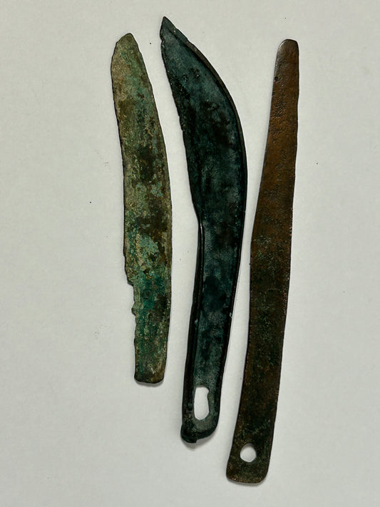 ANCIENT CHINESE 1600-1028 BC BRONZE KNIVES