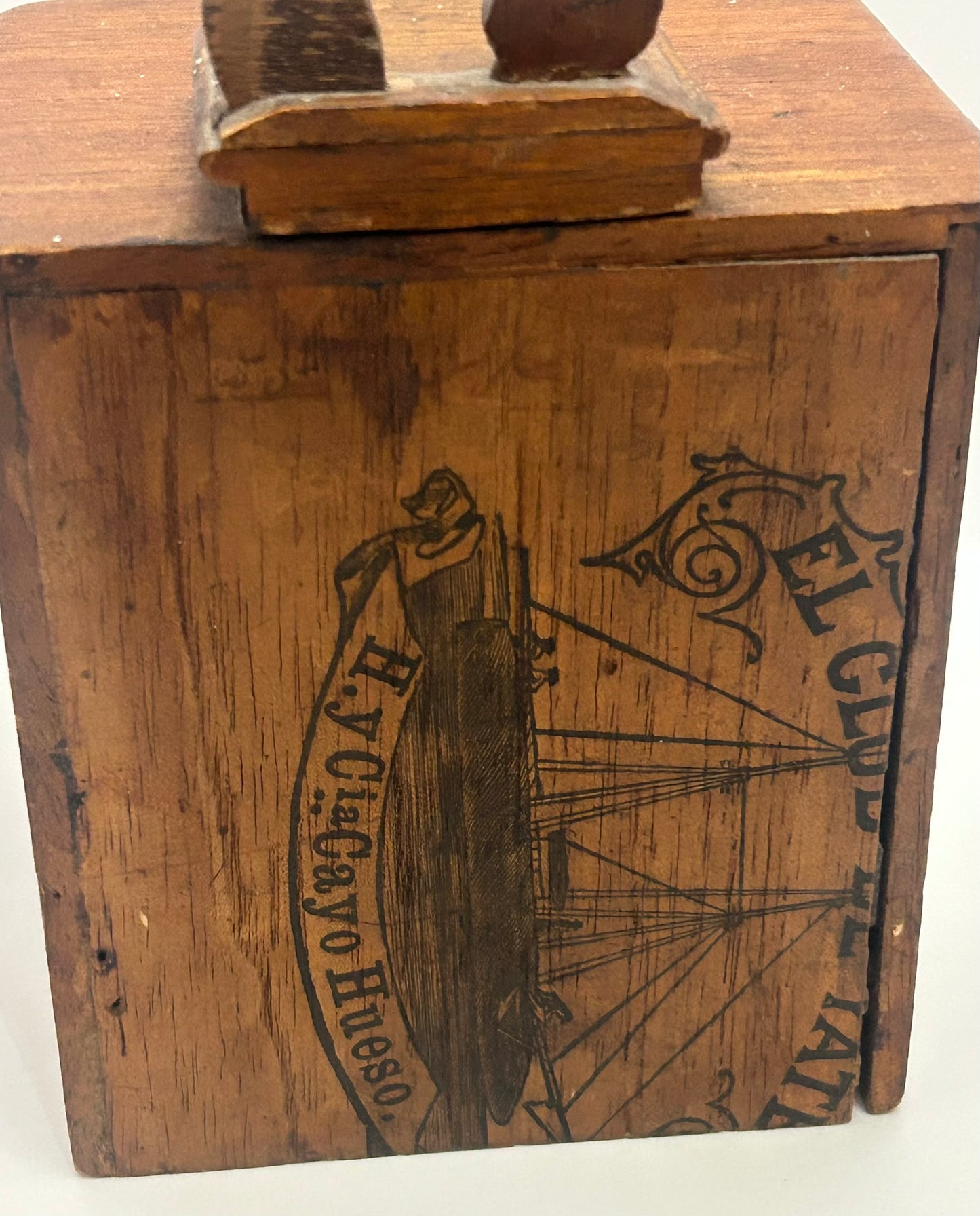 WOODEN FOLK ART ANTIQUE FIGURAL DRESSER BANK