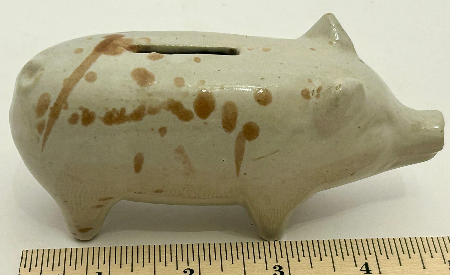 ANTIQUE POTTERY PIG BANK