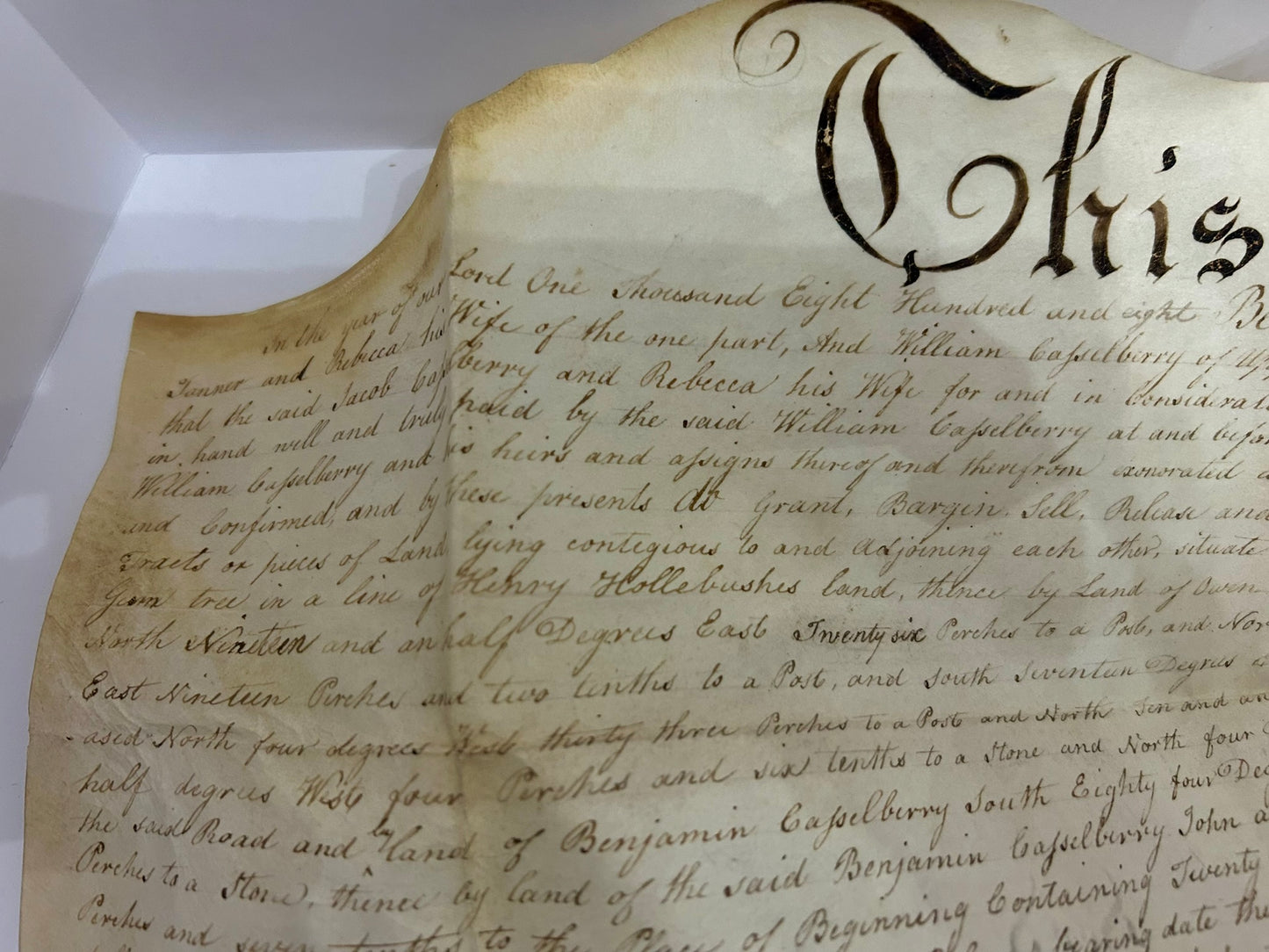 1808 VELLUM INDENTURE FROM MONTGOMERY COUNTY PENNSYLVANIA