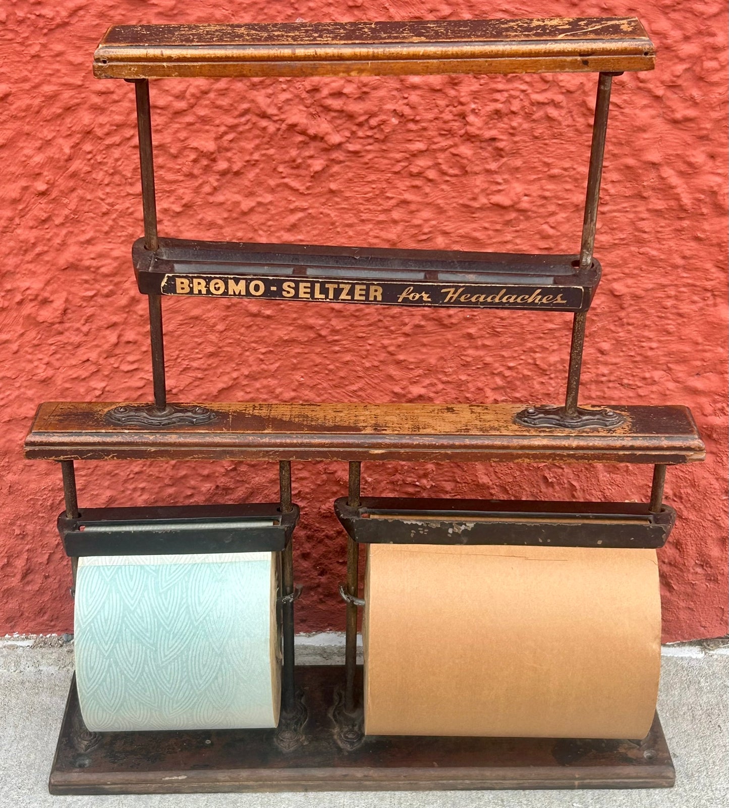 BROMO SELTZER ADVERTISING PAPER RACK ANTIQUE