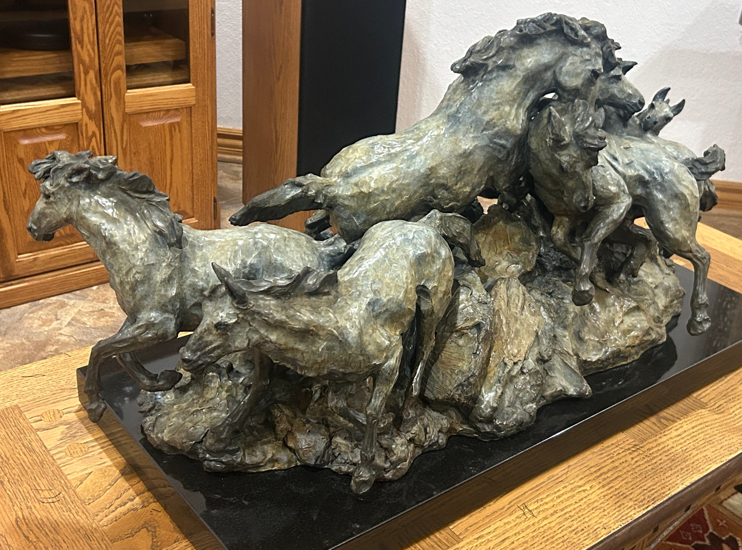 SHERRY SANDER BRONZE LARGE SCULPTURE "HORSES OF THE MOUNTAIN"