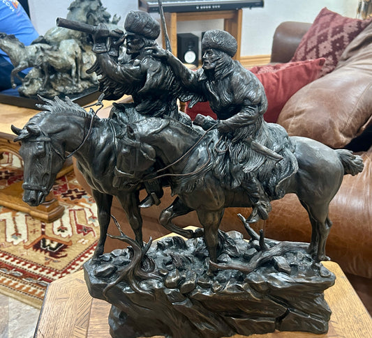 TERRY MURPHY BRONZE SCULPTURE OF TWO EXPLORERS
