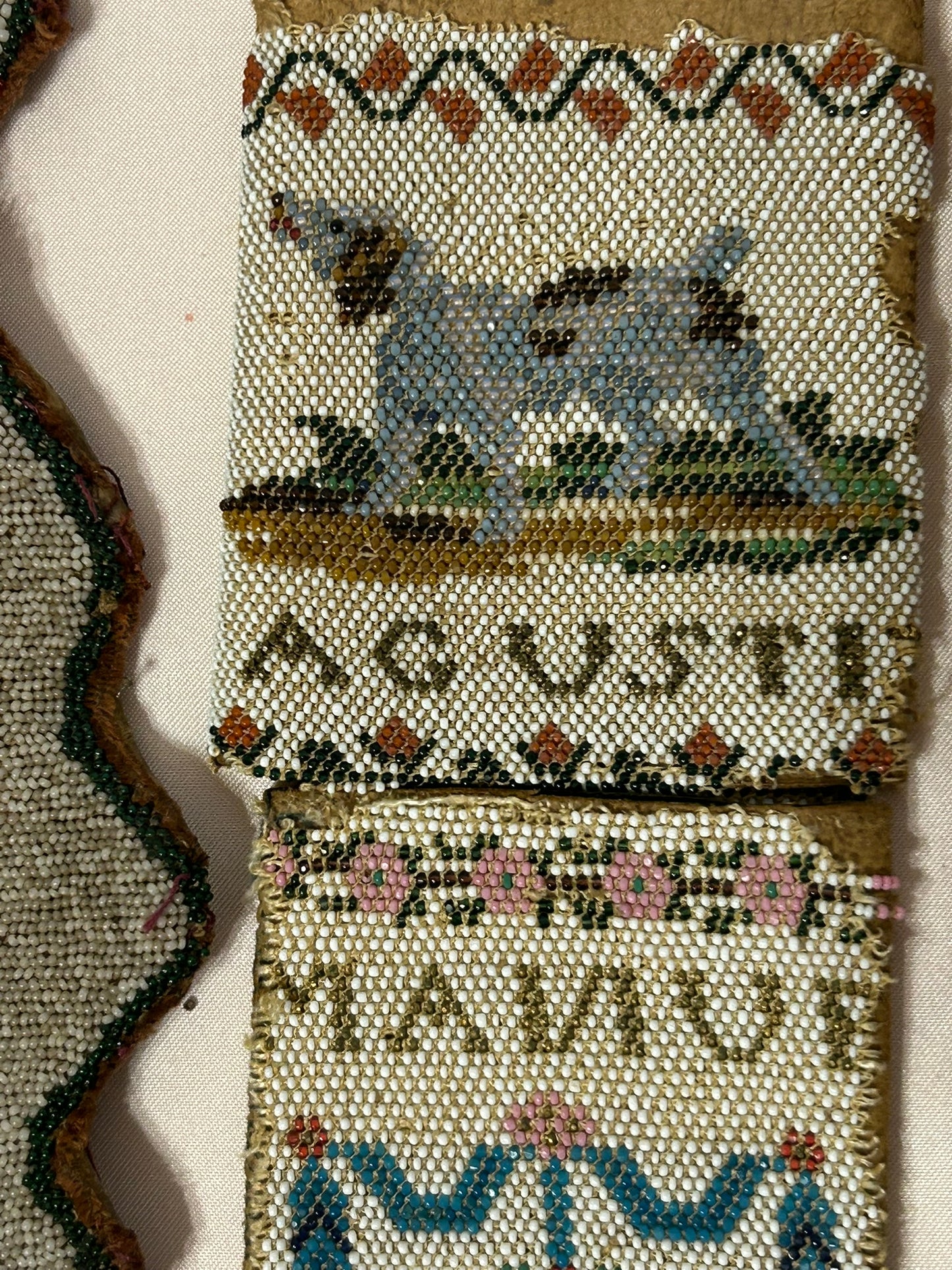 BEADED EARLY 1800'S SPECTACLE CASE AND PINCUSHION