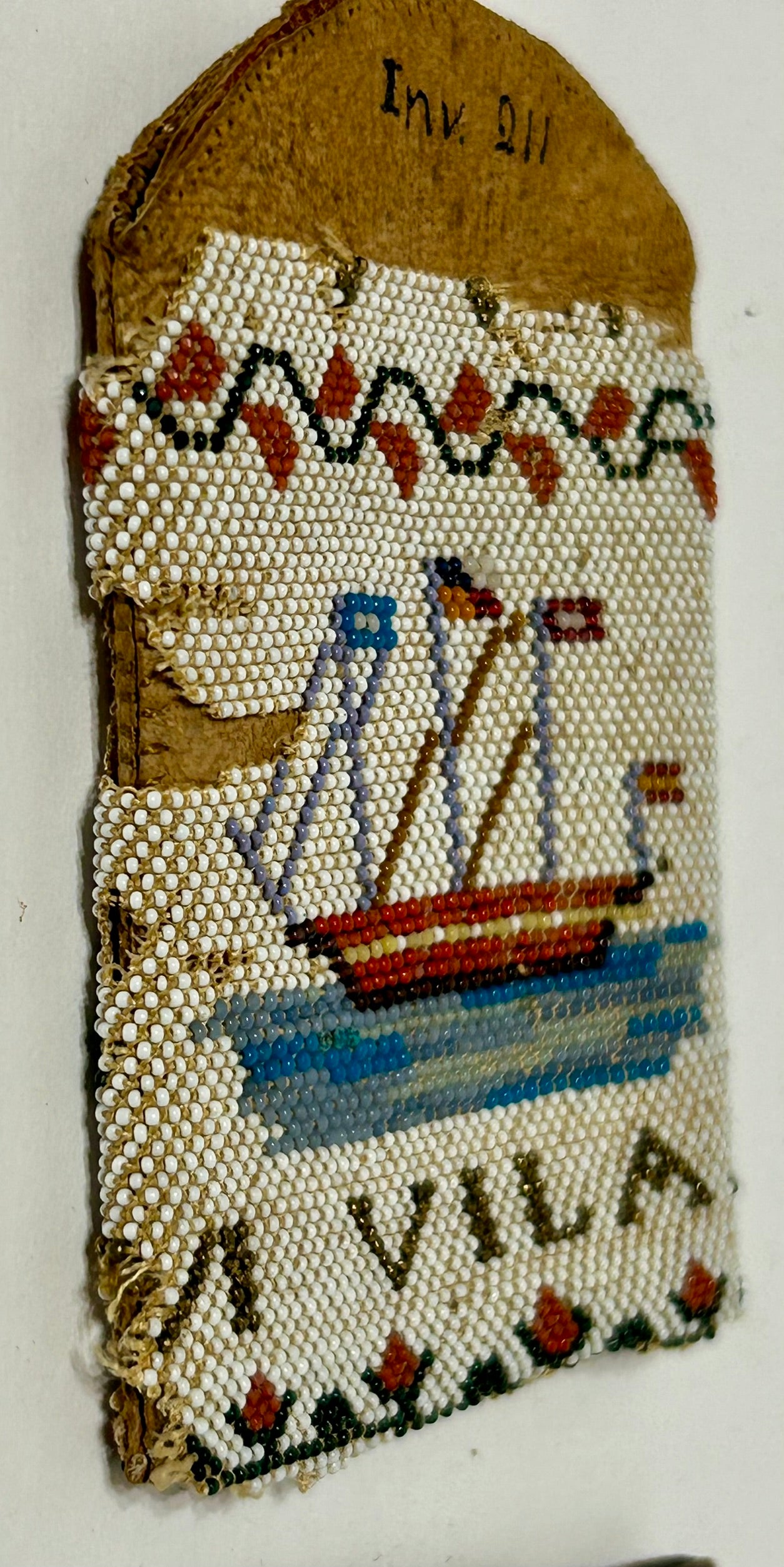 BEADED EARLY 1800'S SPECTACLE CASE AND PINCUSHION