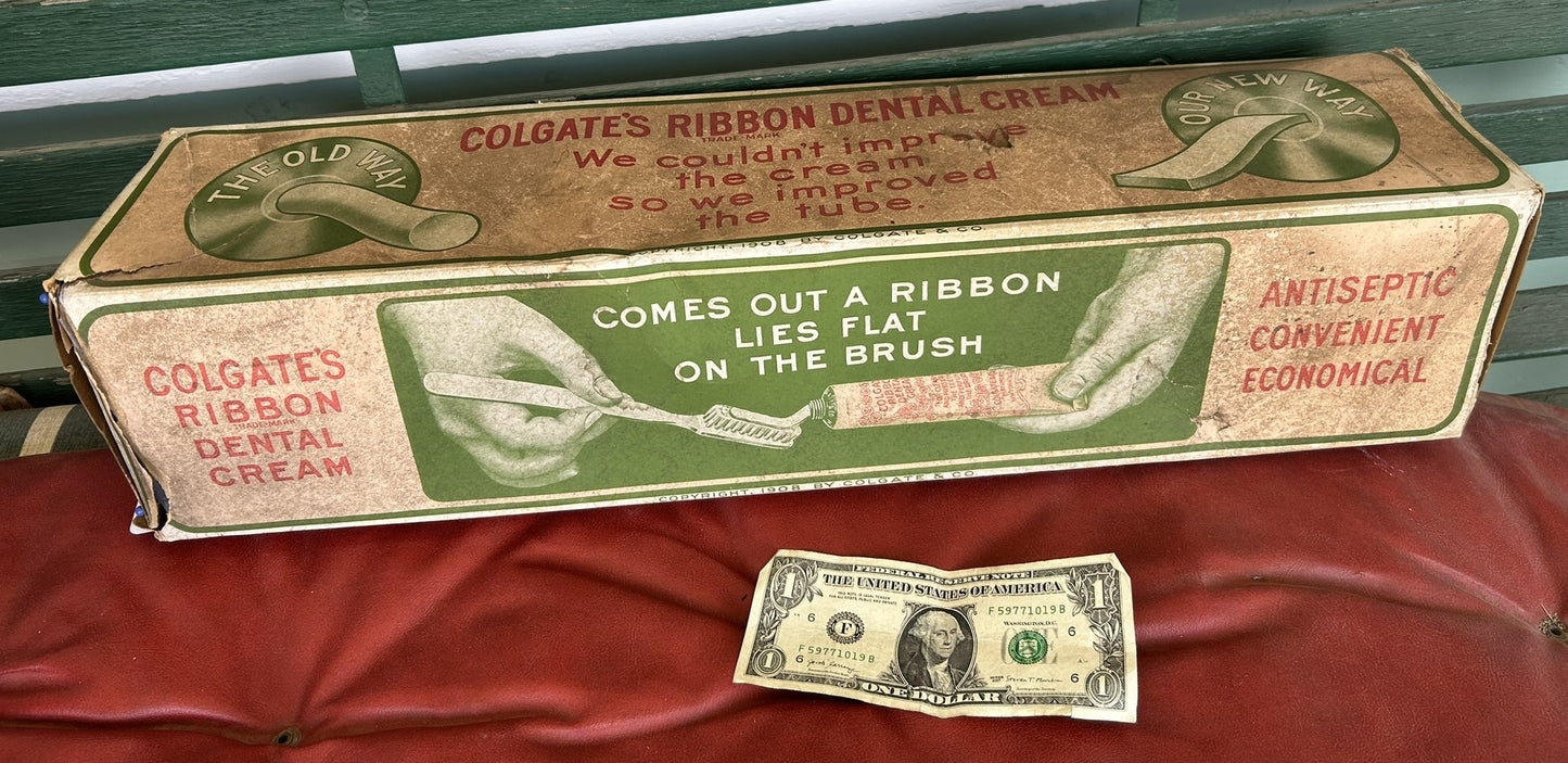 COLGATE DENTAL CREAM OVERSIZE ANTIQUE DISPLAY BOX