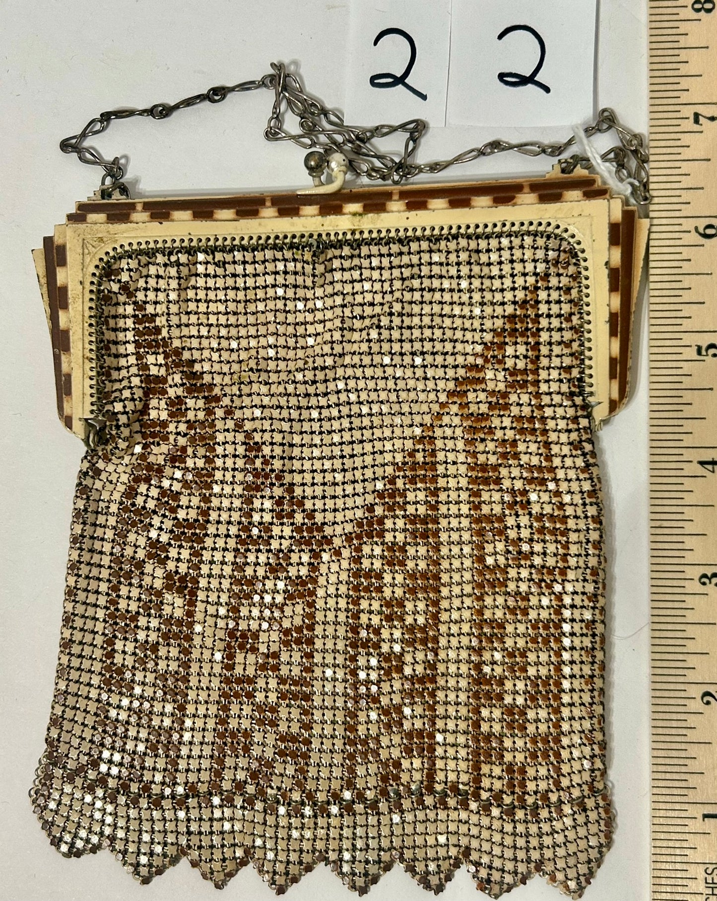 WHITING & DAVIS ENAMELED MESH PURSE