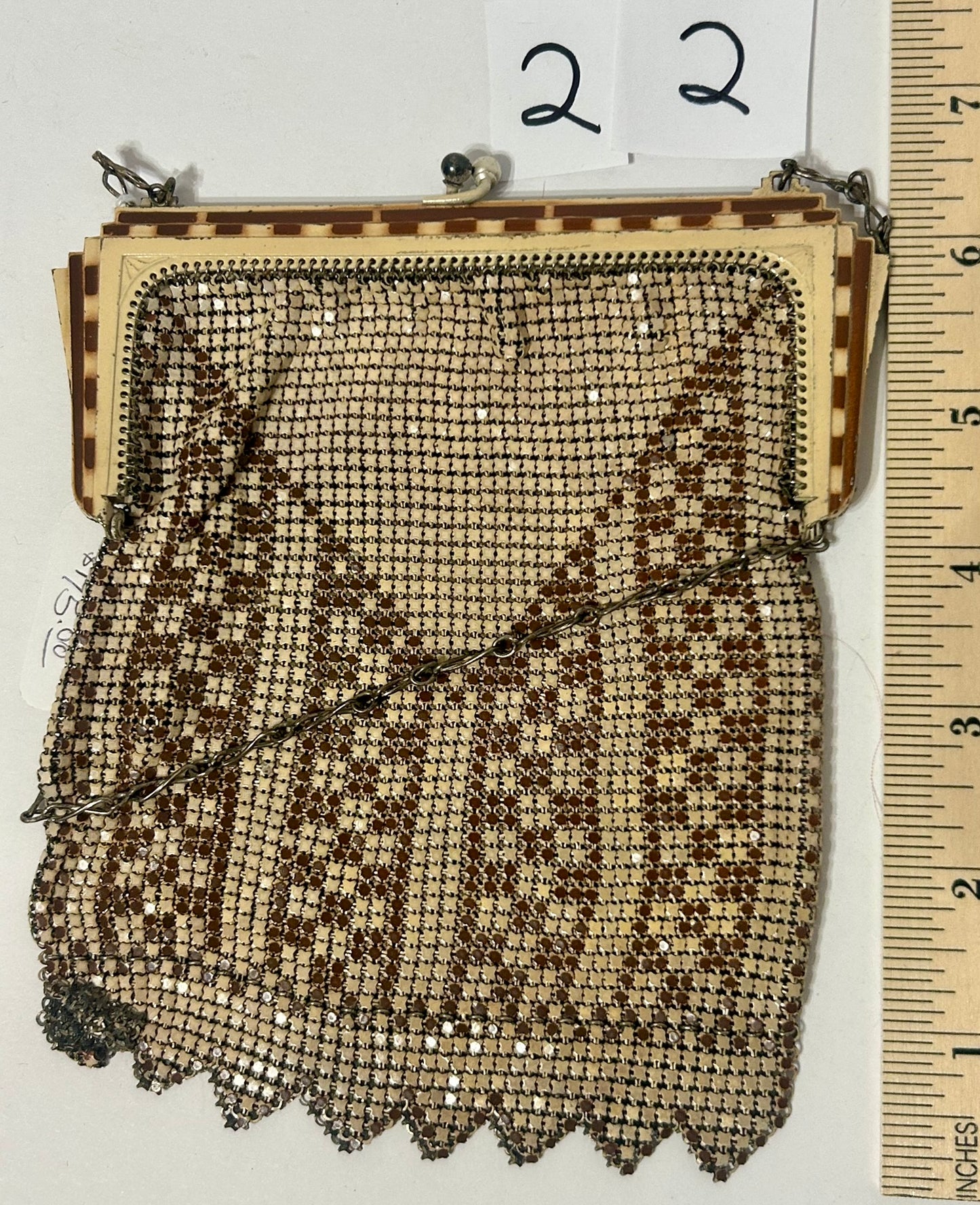 WHITING & DAVIS ENAMELED MESH PURSE