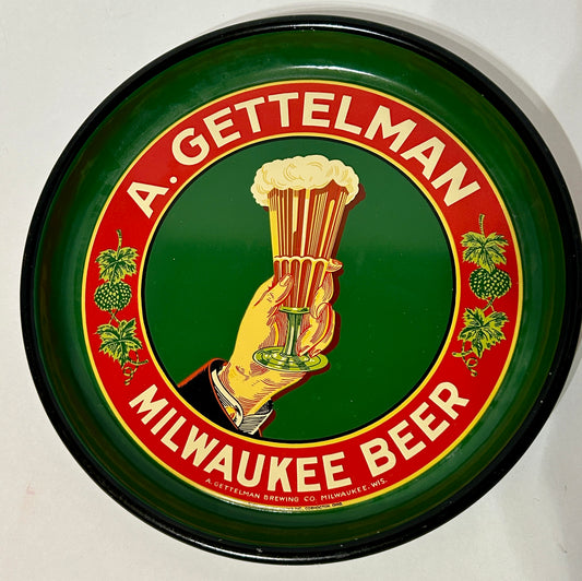 GETTELMAN MILWAUKEE BEER ADVERTISING TRAY