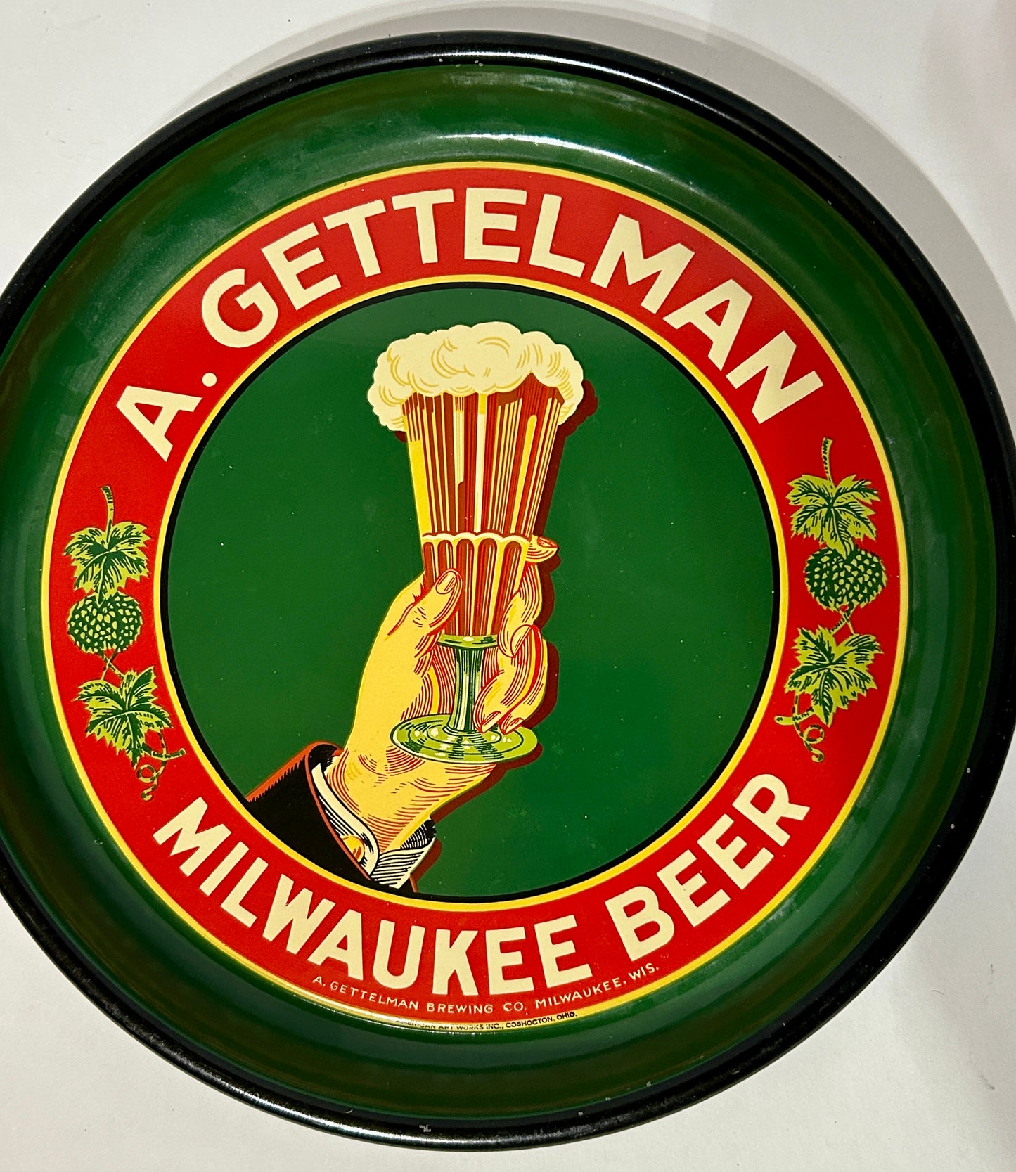 GETTELMAN MILWAUKEE BEER ADVERTISING TRAY