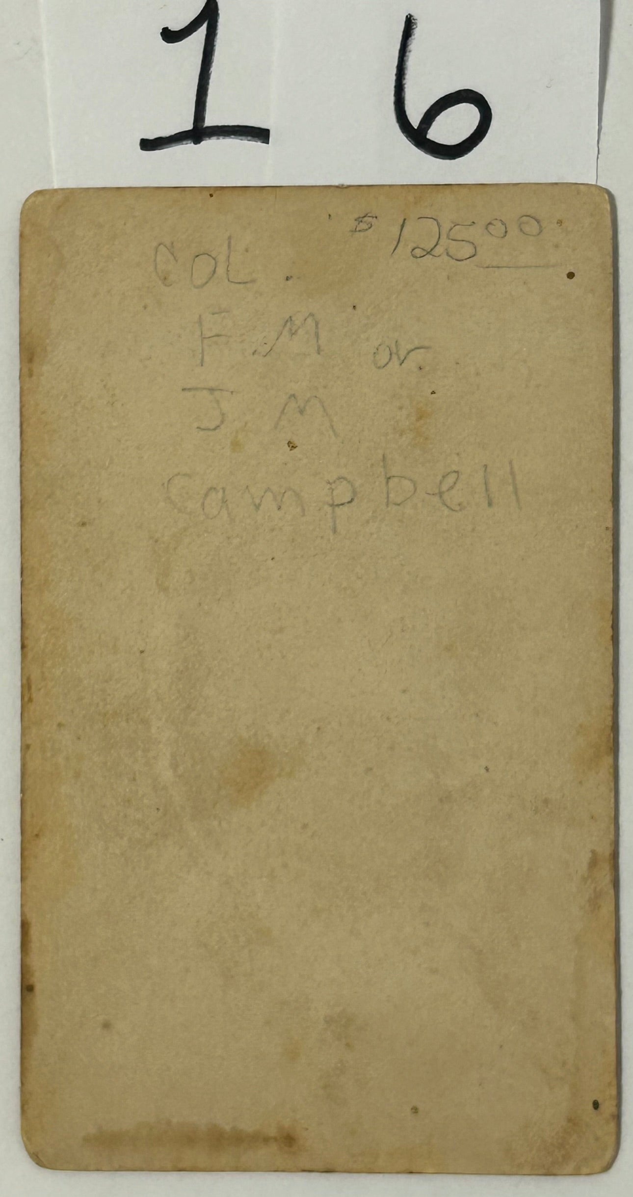 CIVIL WAR COLONEL CAMPBELL CDV PHOTOGRAPH