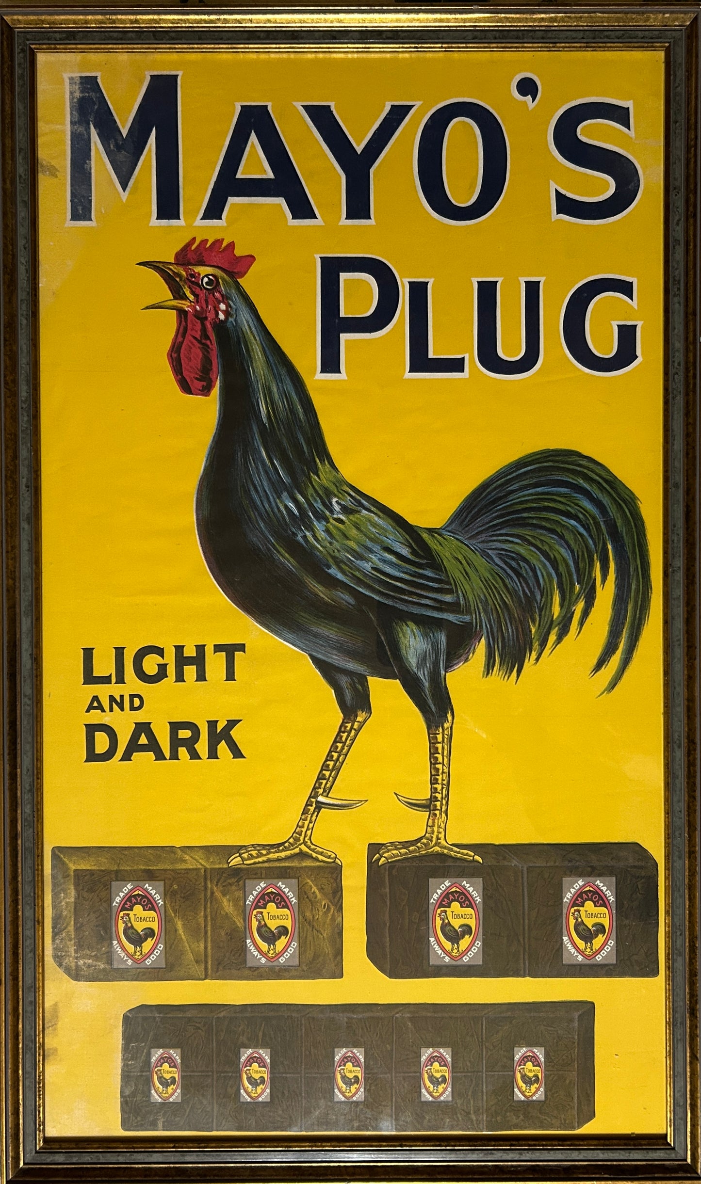 MAYO'S PLUG TOBACCO SIGN ON OIL CLOTH