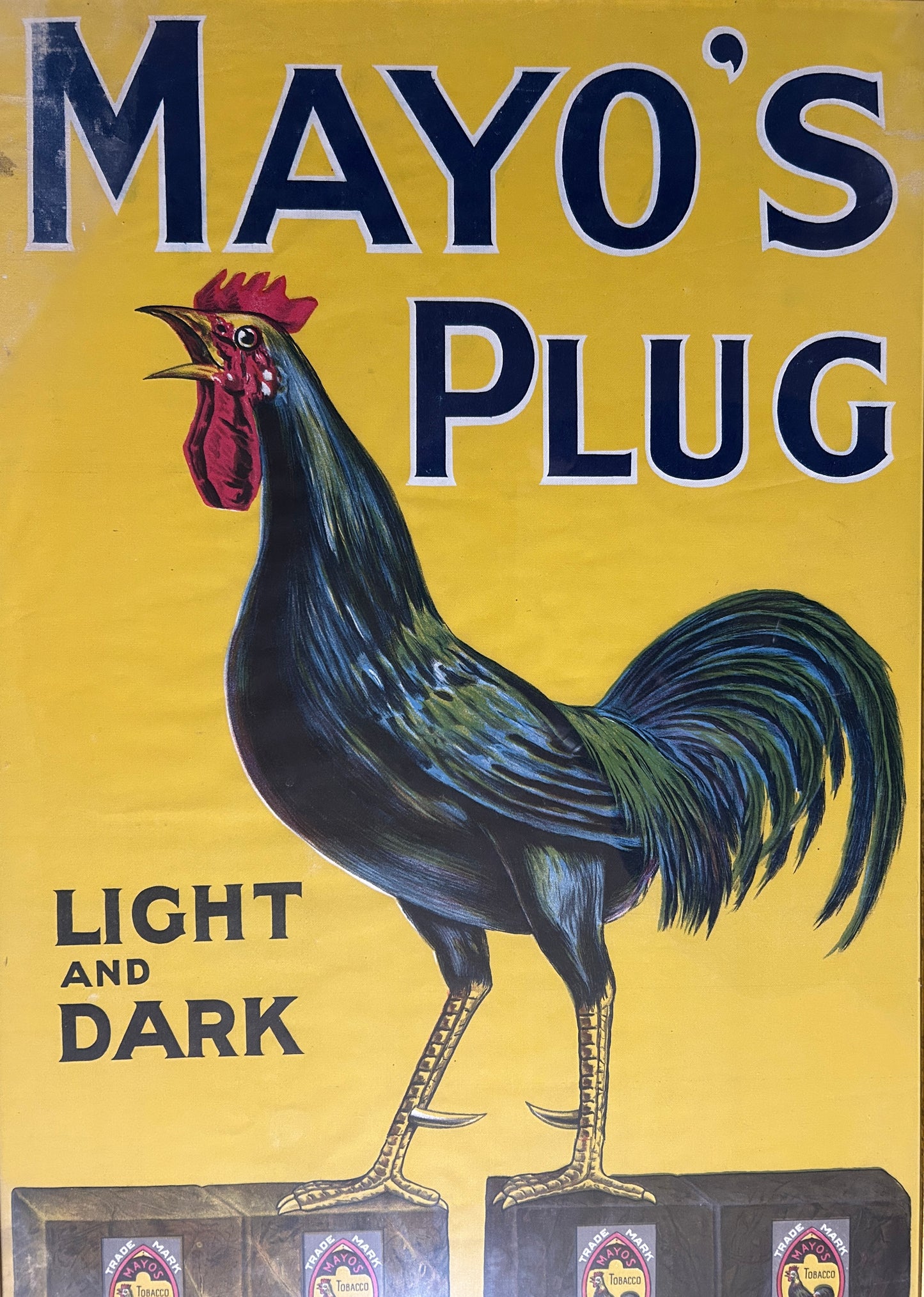 MAYO'S PLUG TOBACCO SIGN ON OIL CLOTH