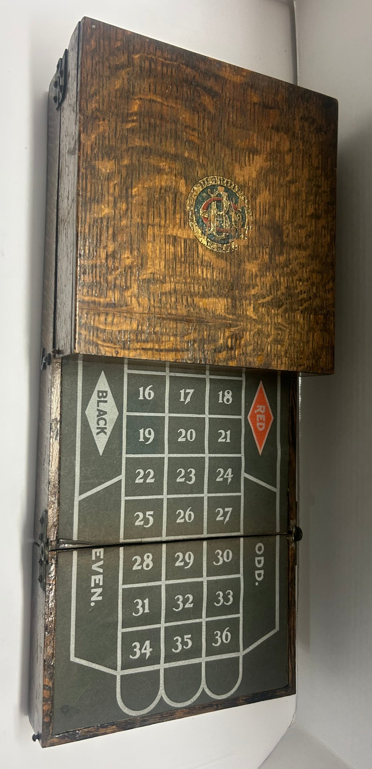 ROULETTE WHEEL PORTABLE ANTIQUE GAMBLING GAME WITH WOMEN ILLUSTRATIONS