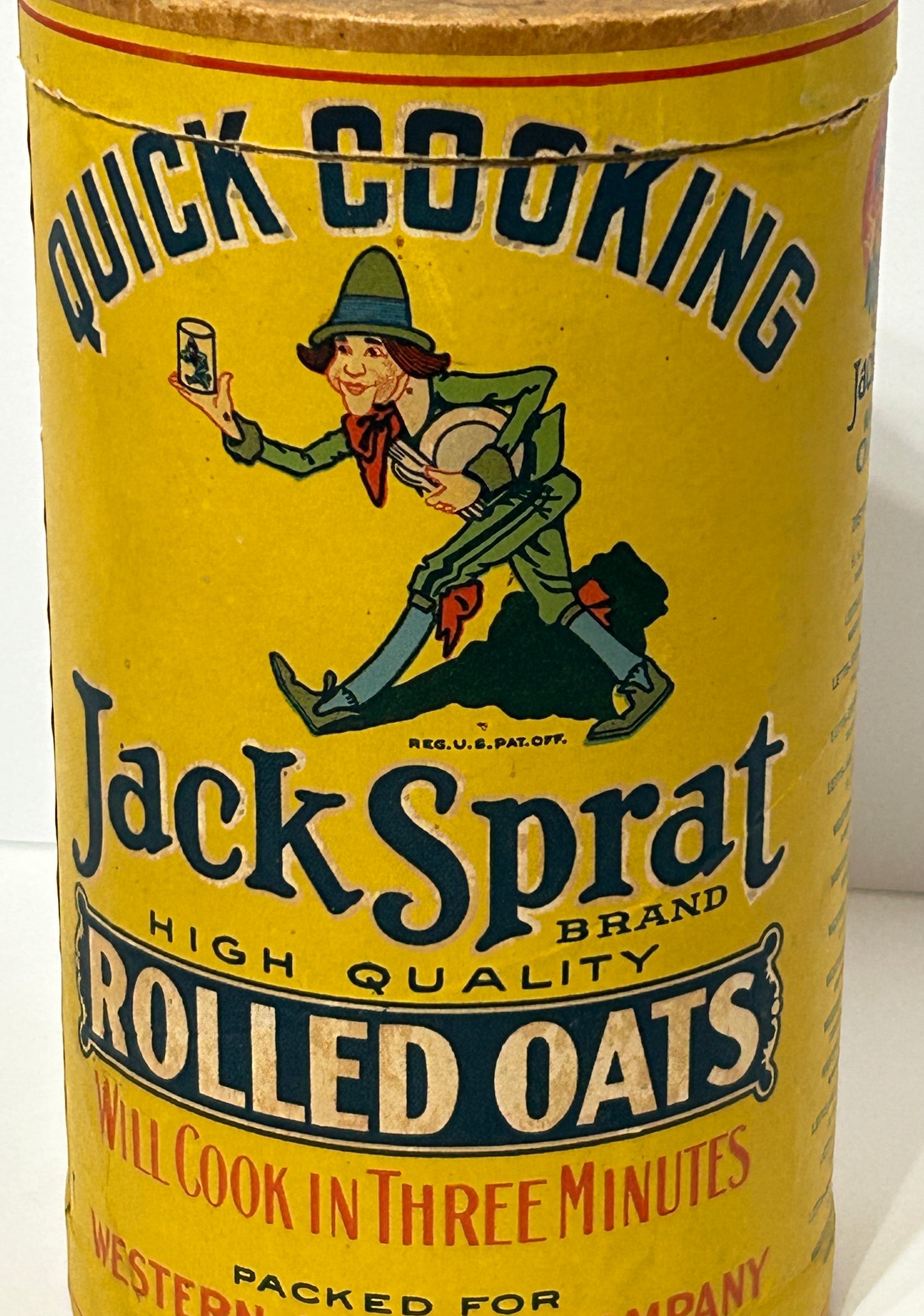 ANTIQUE JACK SPRAT ROLLED OATS ADVERTISING BOX   SOLD