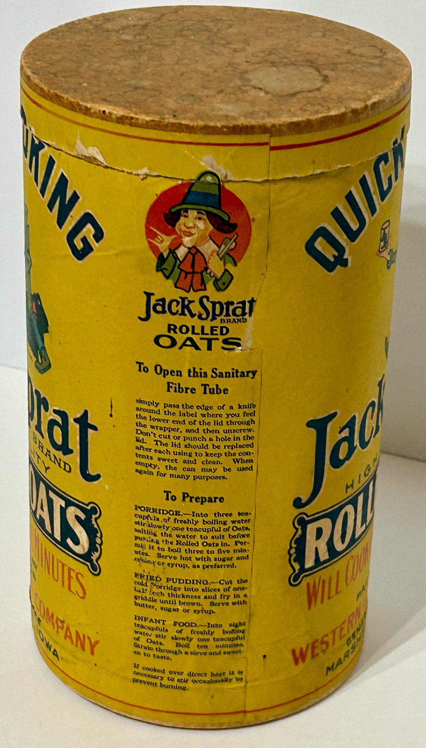 ANTIQUE JACK SPRAT ROLLED OATS ADVERTISING BOX   SOLD