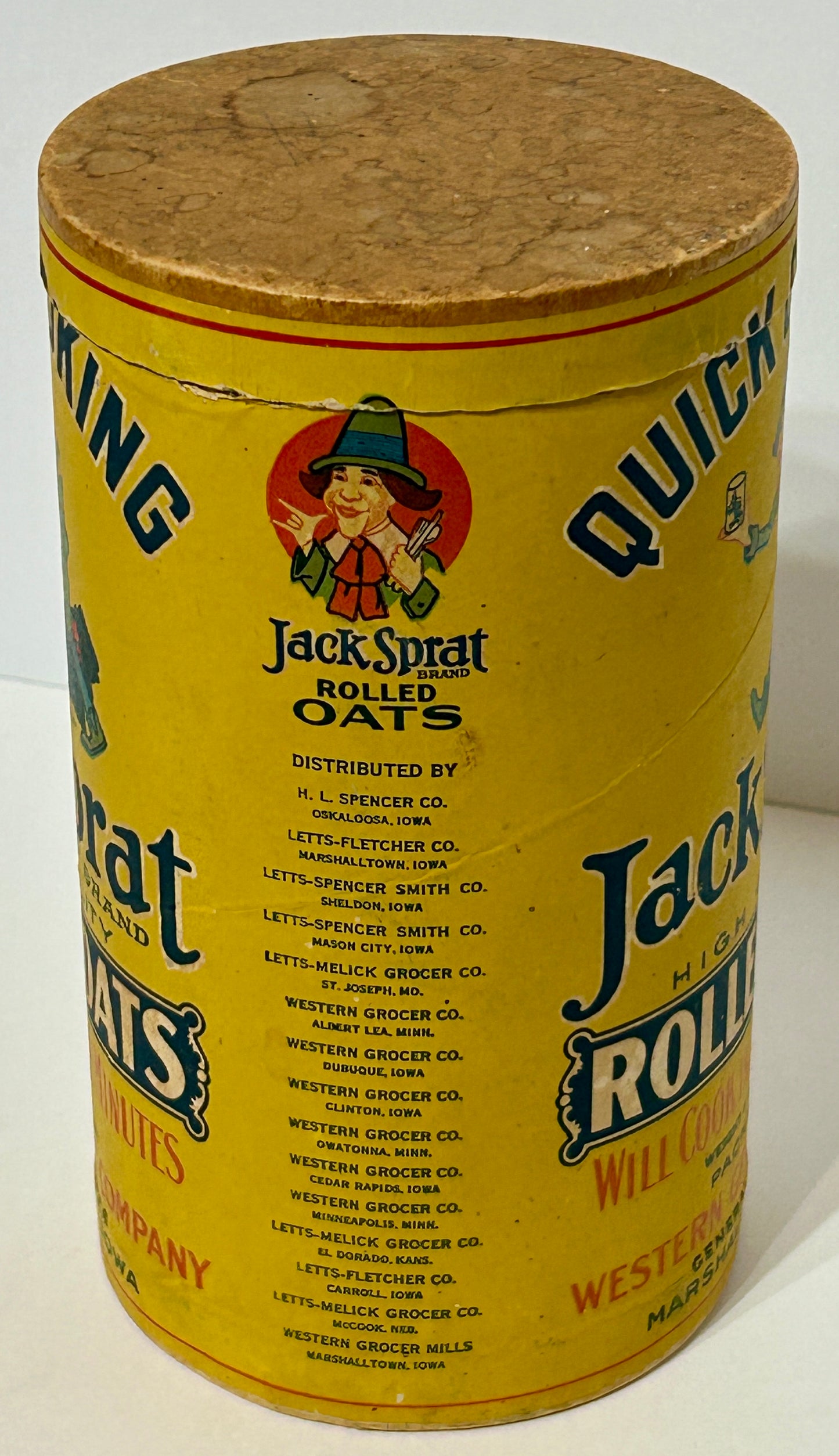 ANTIQUE JACK SPRAT ROLLED OATS ADVERTISING BOX   SOLD