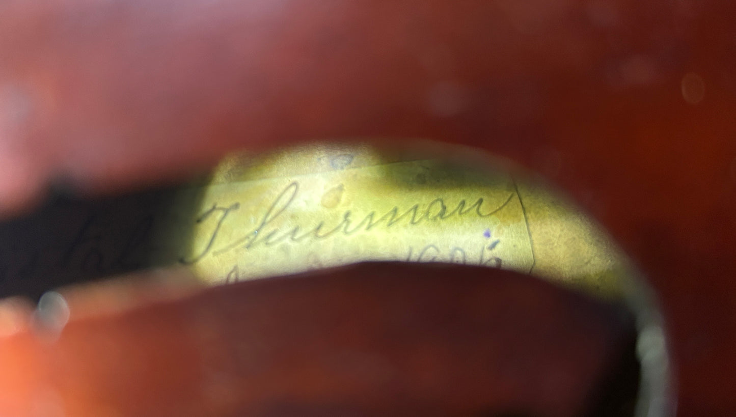 VIOLIN MADE IN LORIMOR IOWA IN 1905 BY CHRISTAL THURMAN