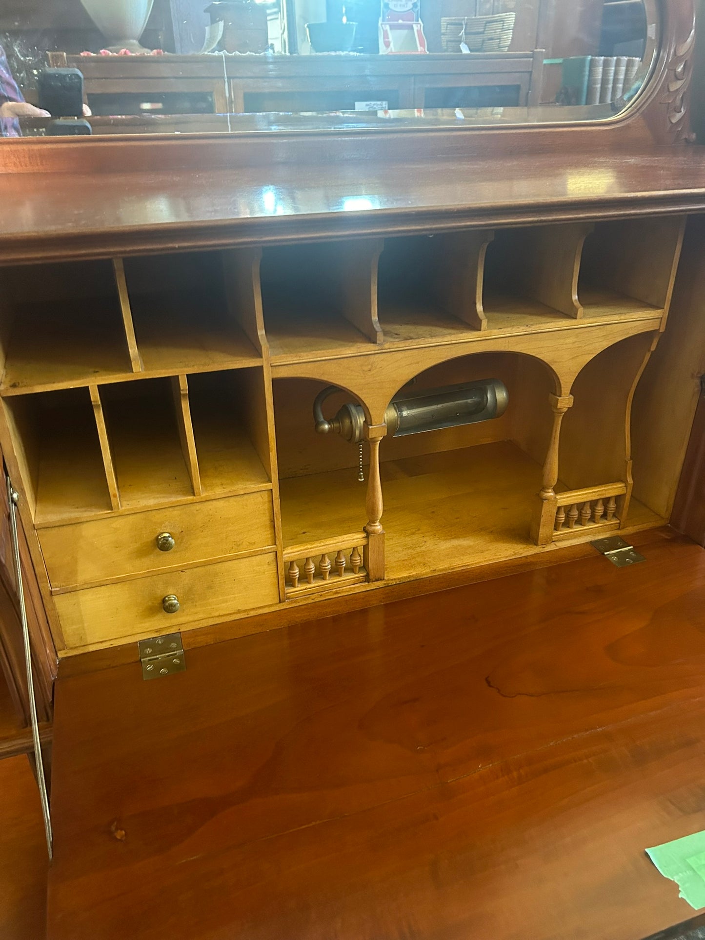 ANTIQUE FRENCH INLAID DROP FRONT DESK