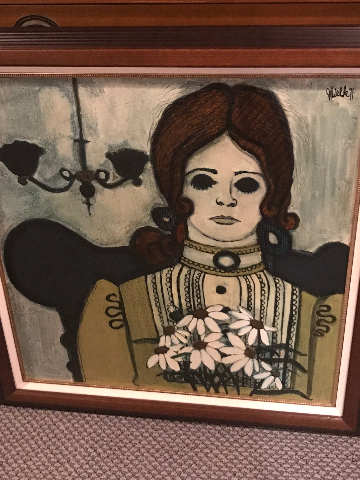JUDITH WELK, OMAHA ARTIST PAINTING "GIRL WITH DAISIES"