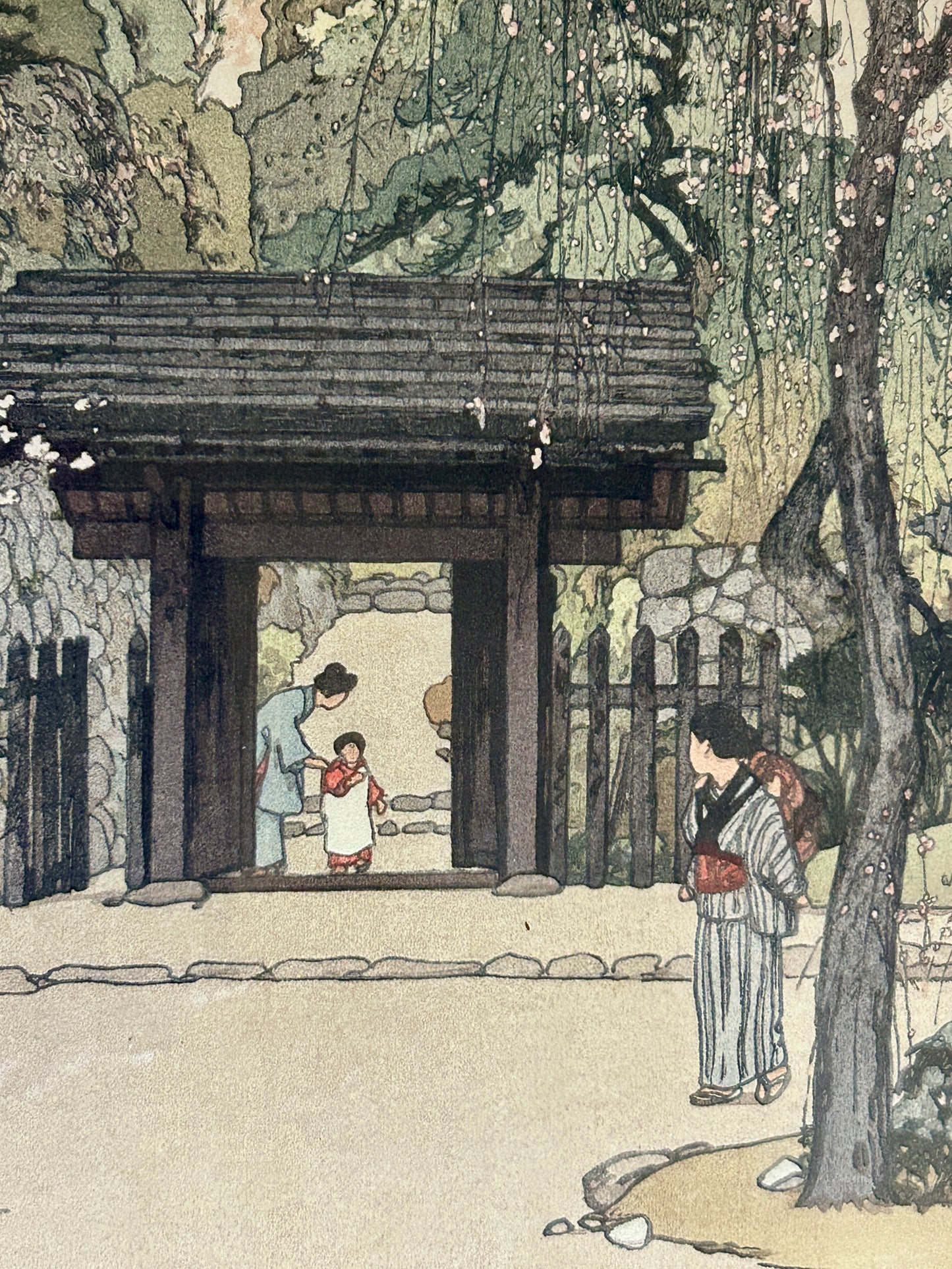 YOSHIDA HIROSHI 1876-1950 JAPANESE WOODBLOCK PRINT "PLUM GATEWAY"